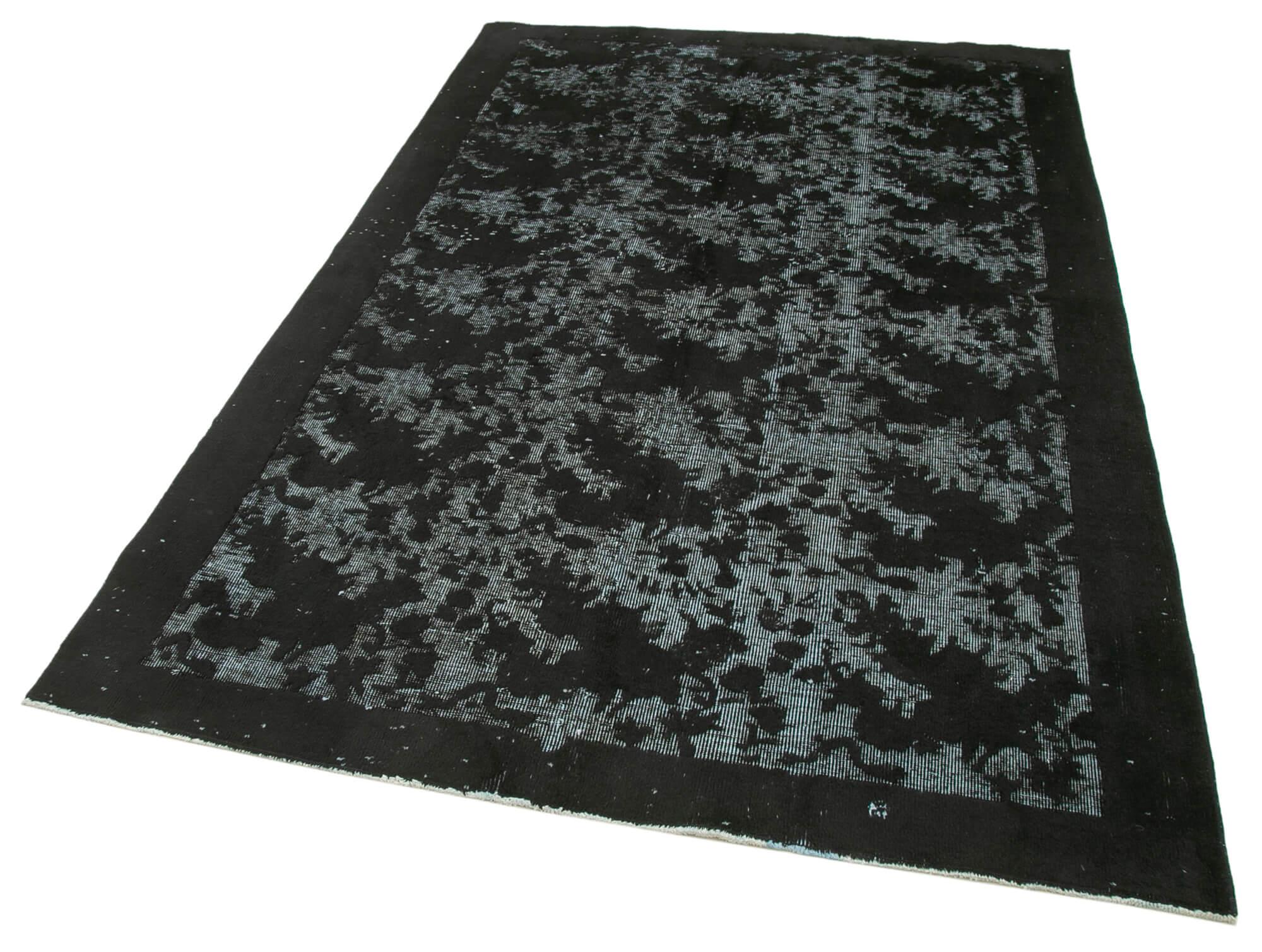 5 x 8 Black Over Dyed Rug - 1105