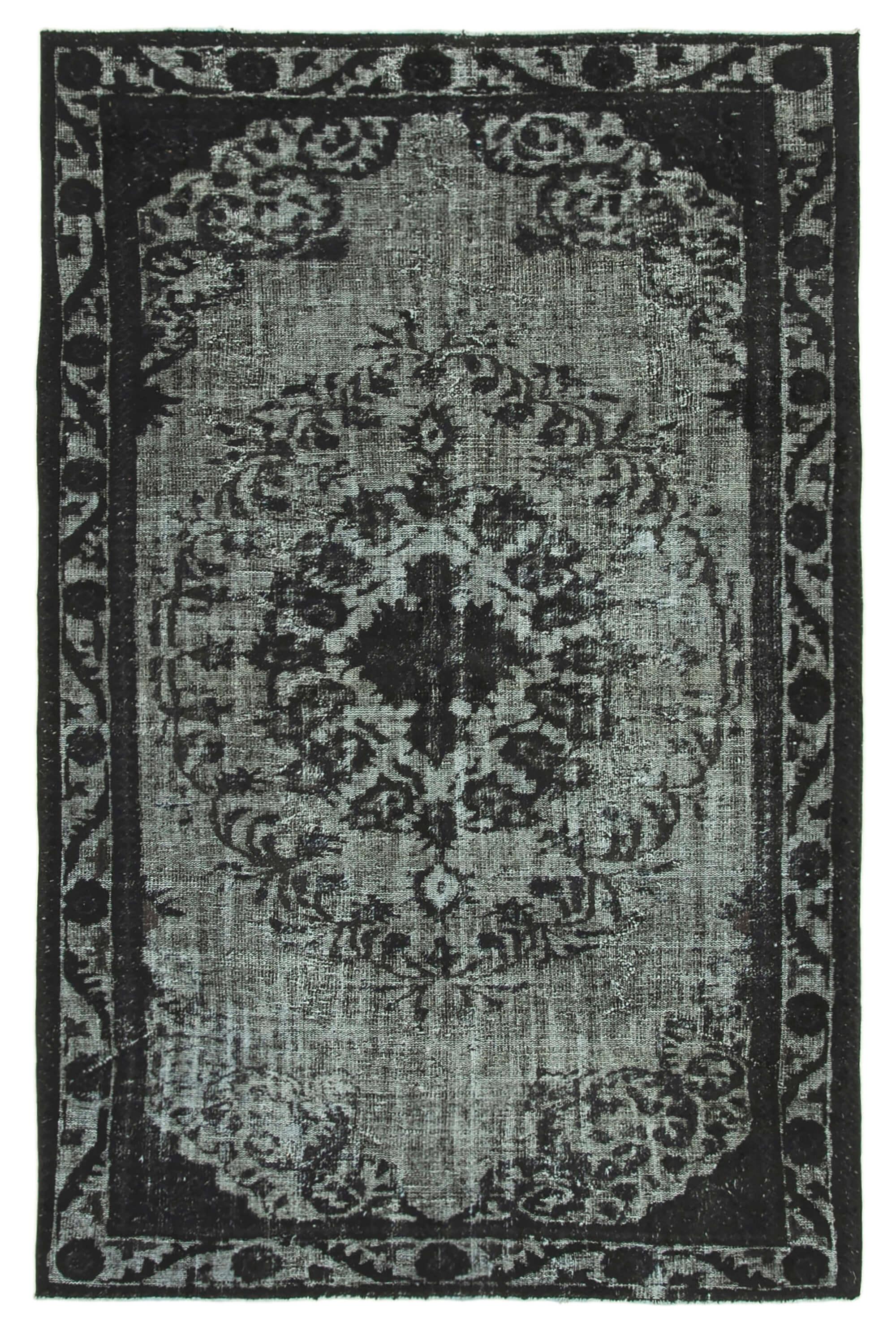 6 x 10 Black Over Dyed Rug - 1110