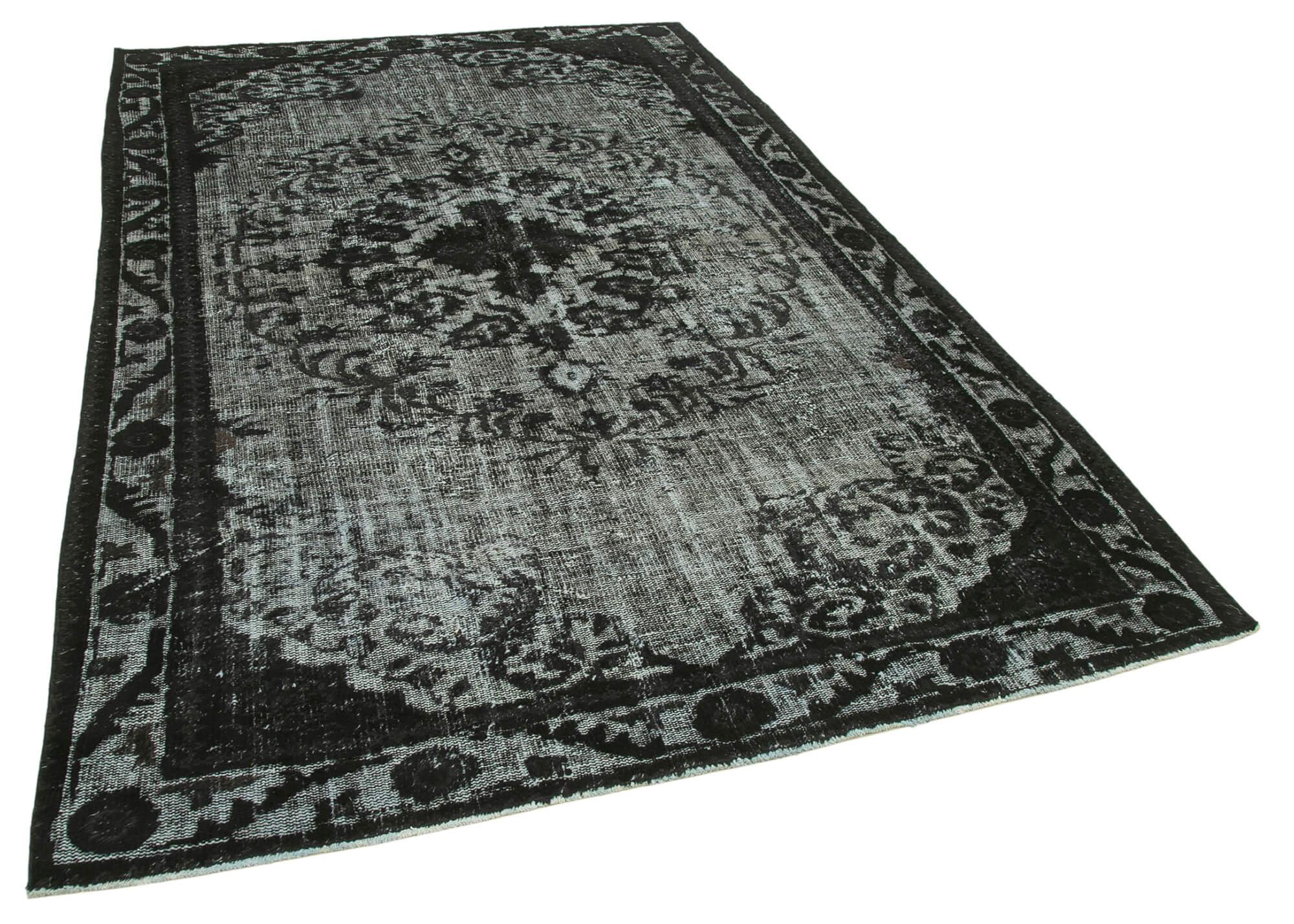 6 x 10 Black Over Dyed Rug - 1110