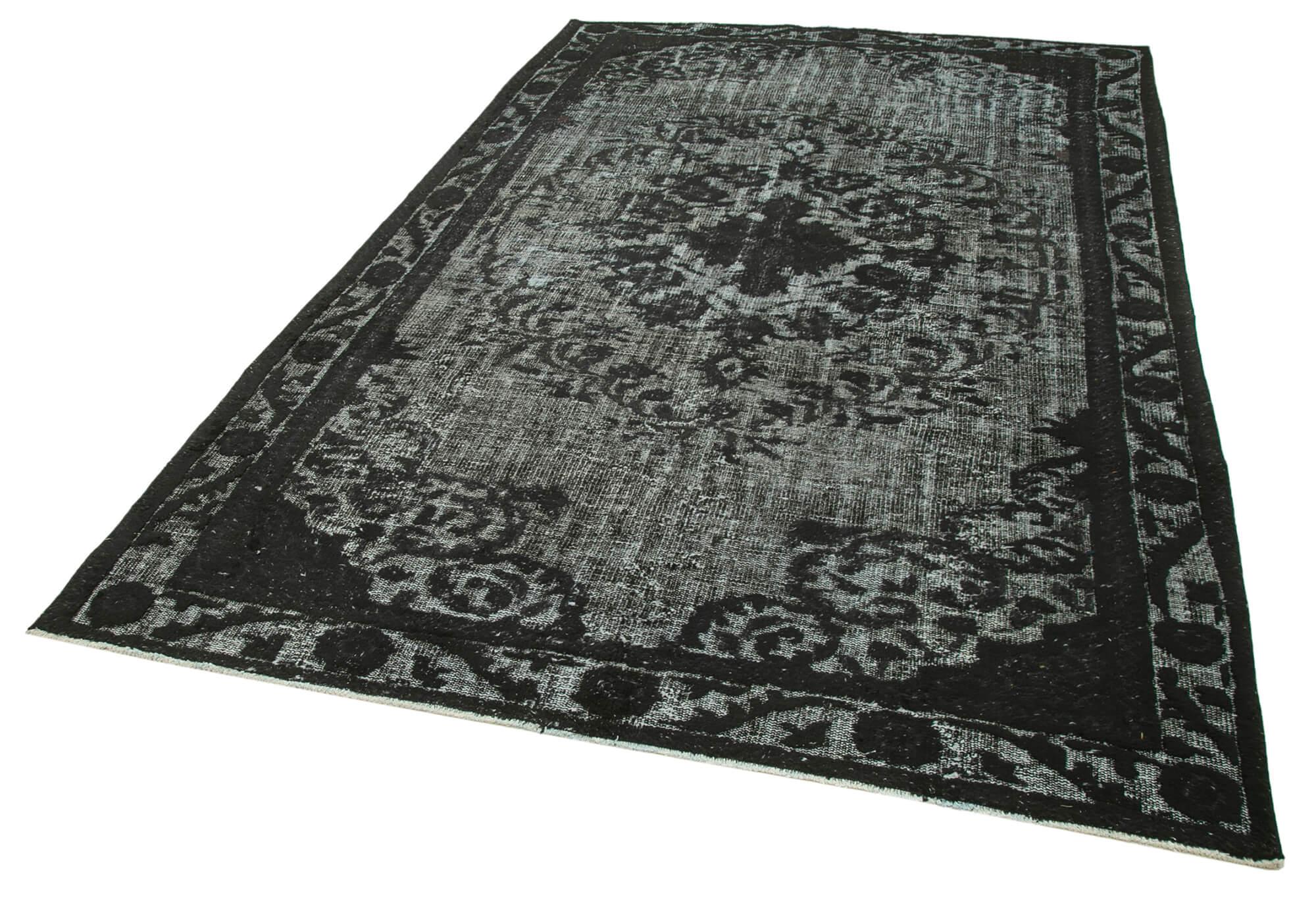 6 x 10 Black Over Dyed Rug - 1110