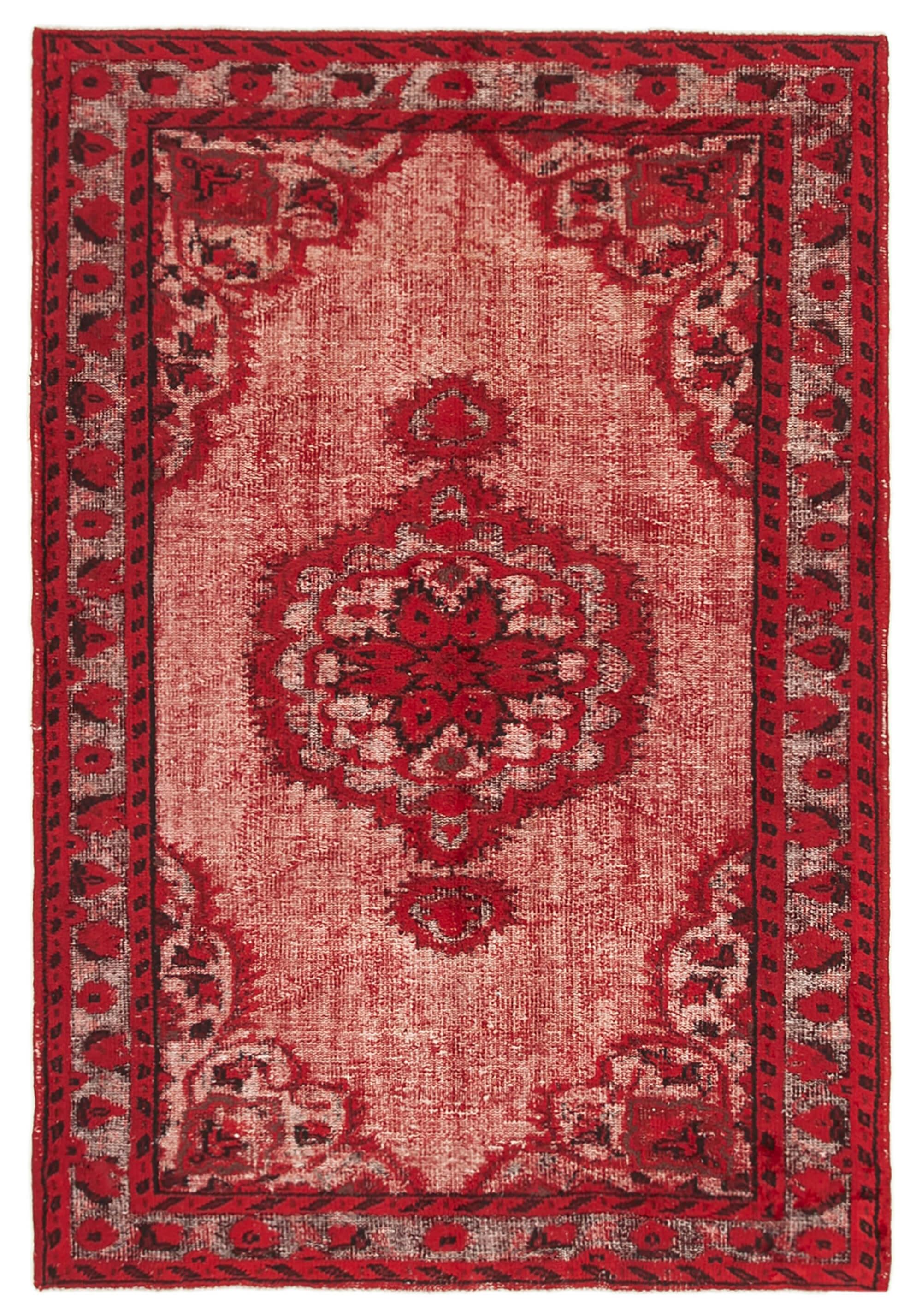 5 x 8 Red Over Dyed Rug - 1112