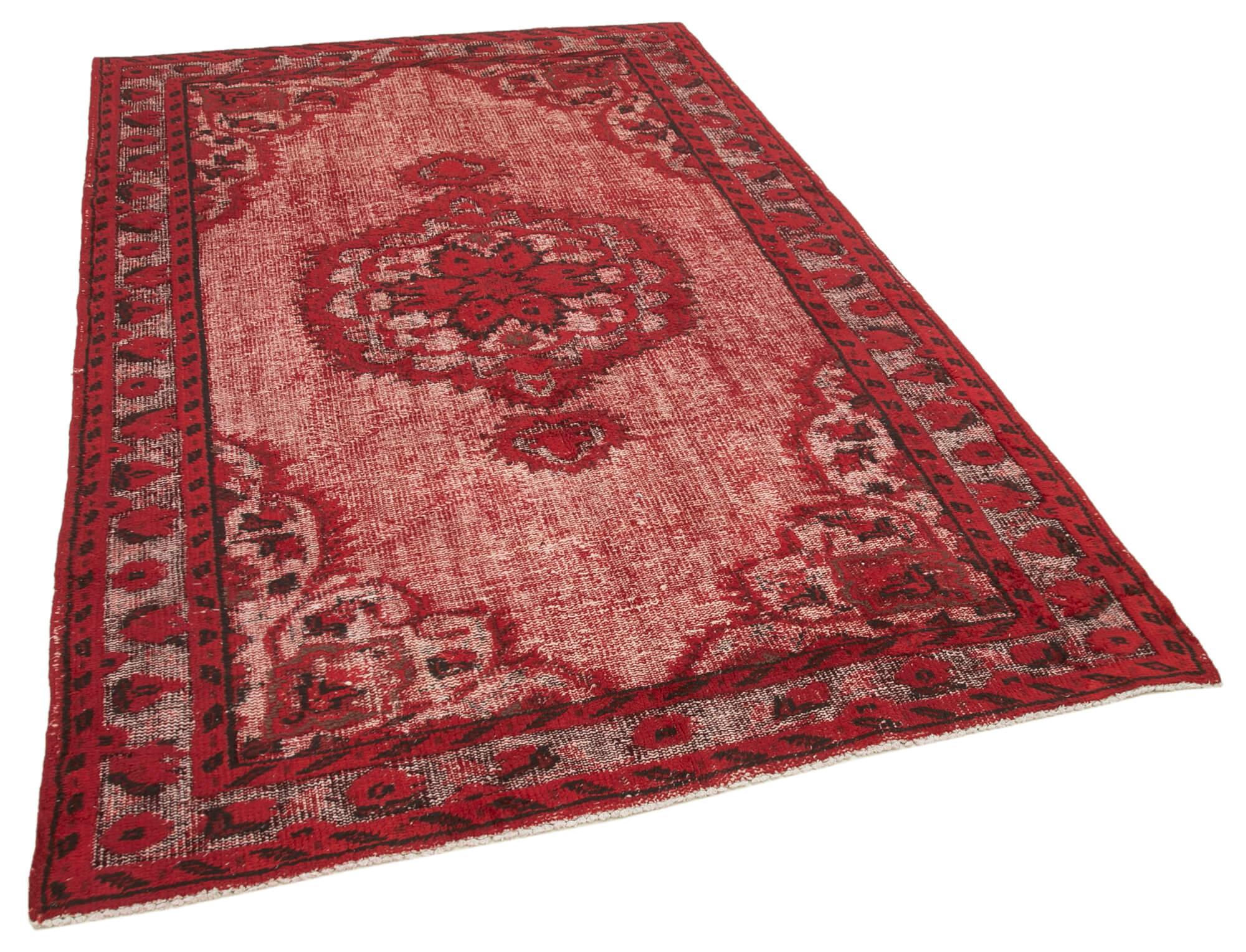 5 x 8 Red Over Dyed Rug - 1112