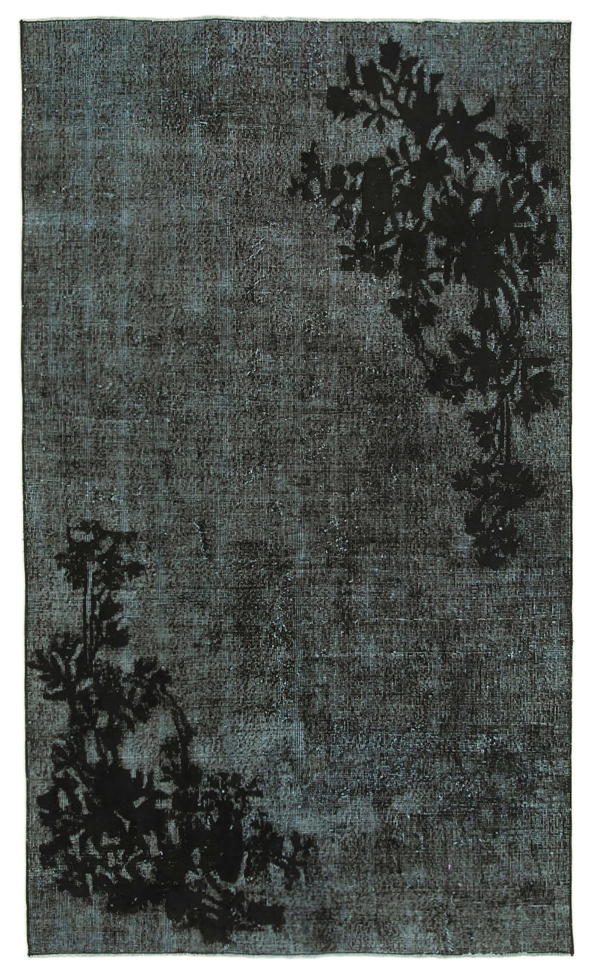 5 x 8 Black Over Dyed Rug - 1117