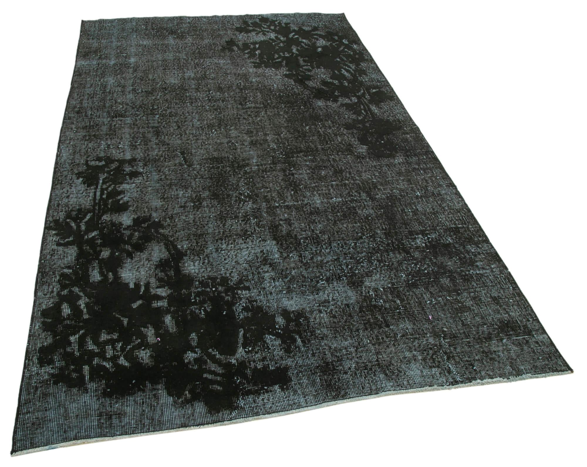 5 x 8 Black Over Dyed Rug - 1117