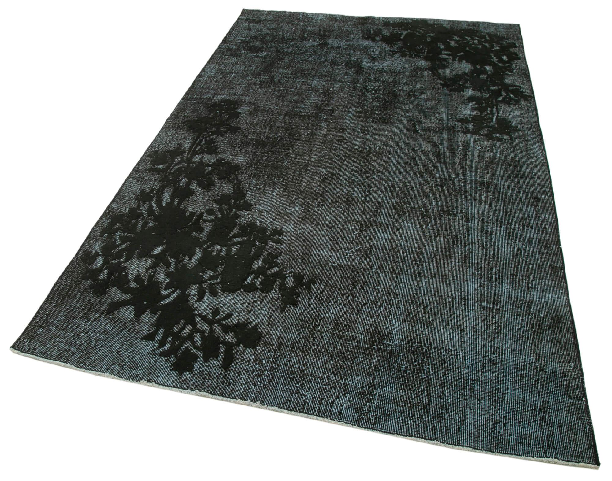 5 x 8 Black Over Dyed Rug - 1117