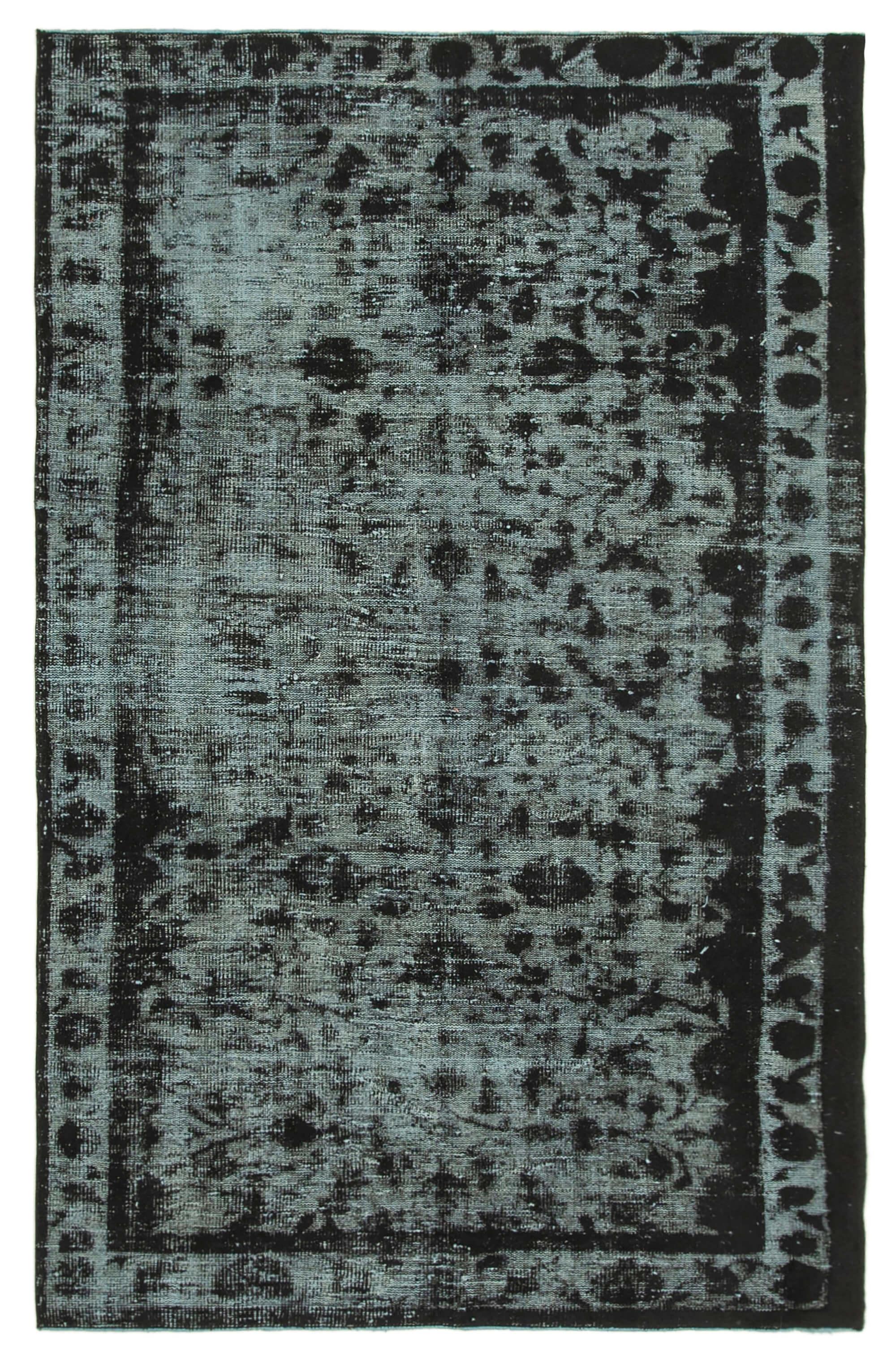 6 x 9 Black Over Dyed Rug - 1121