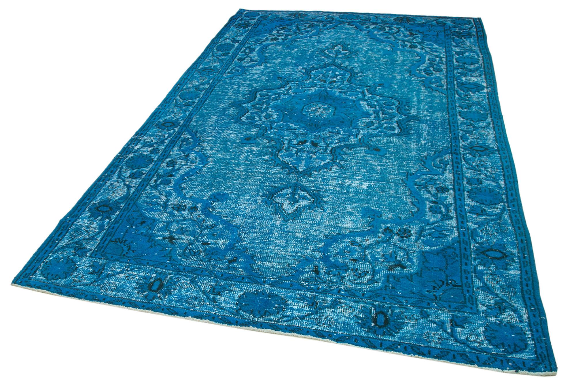 6 x 10 Turquoise Over Dyed Rug - 1136