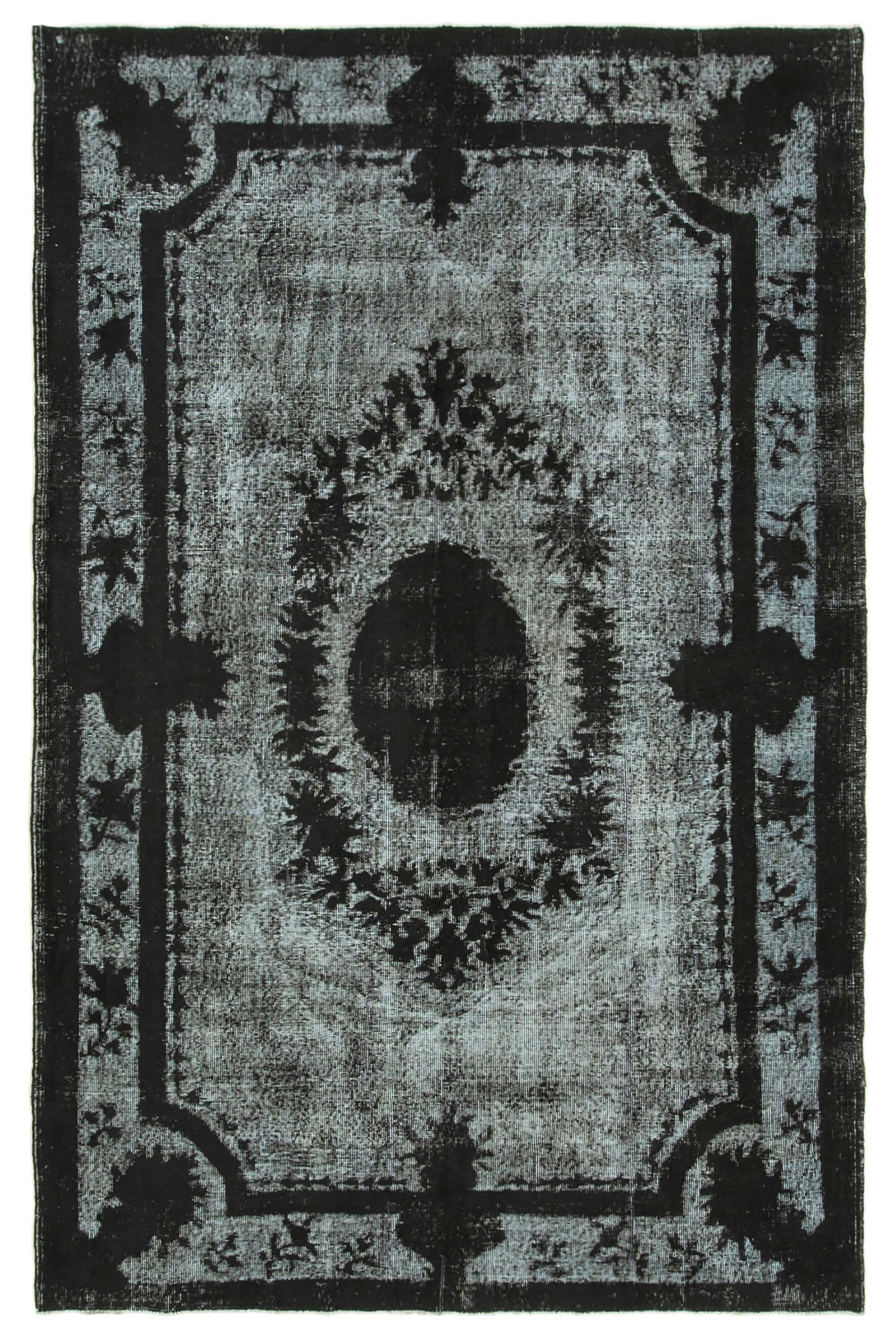 6 x 10 Black Over Dyed Rug - 1142