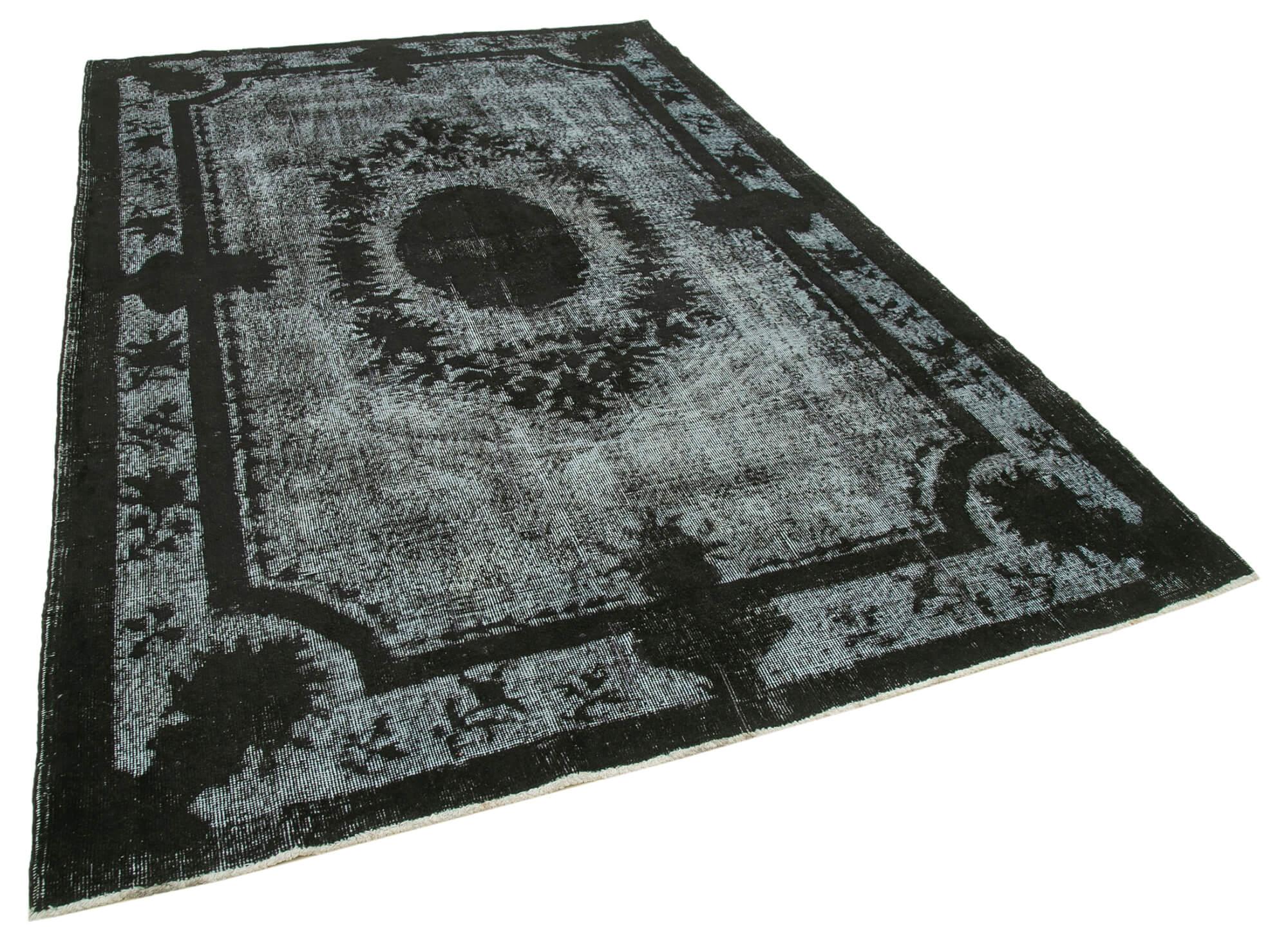 6 x 10 Black Over Dyed Rug - 1142