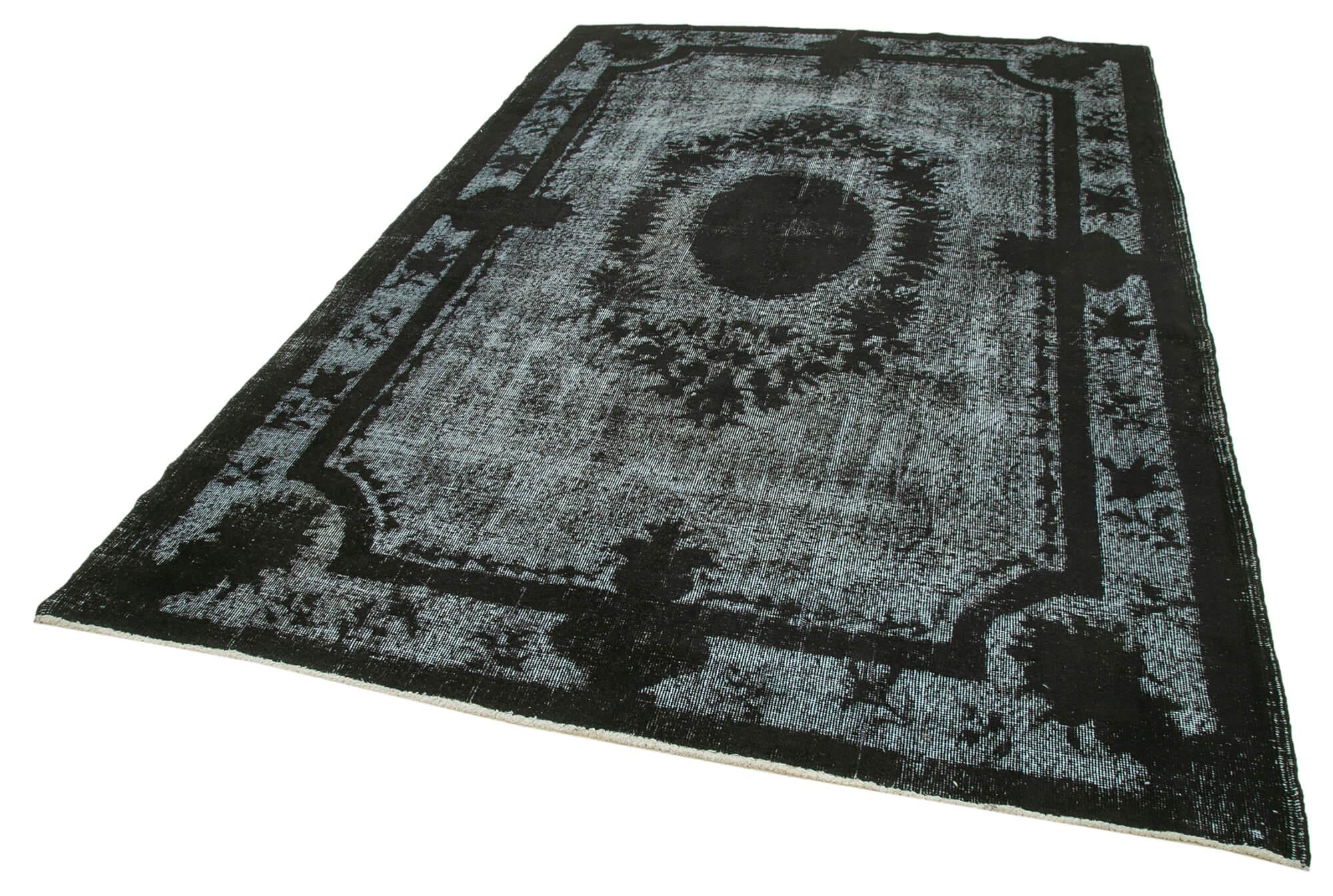 6 x 10 Black Over Dyed Rug - 1142