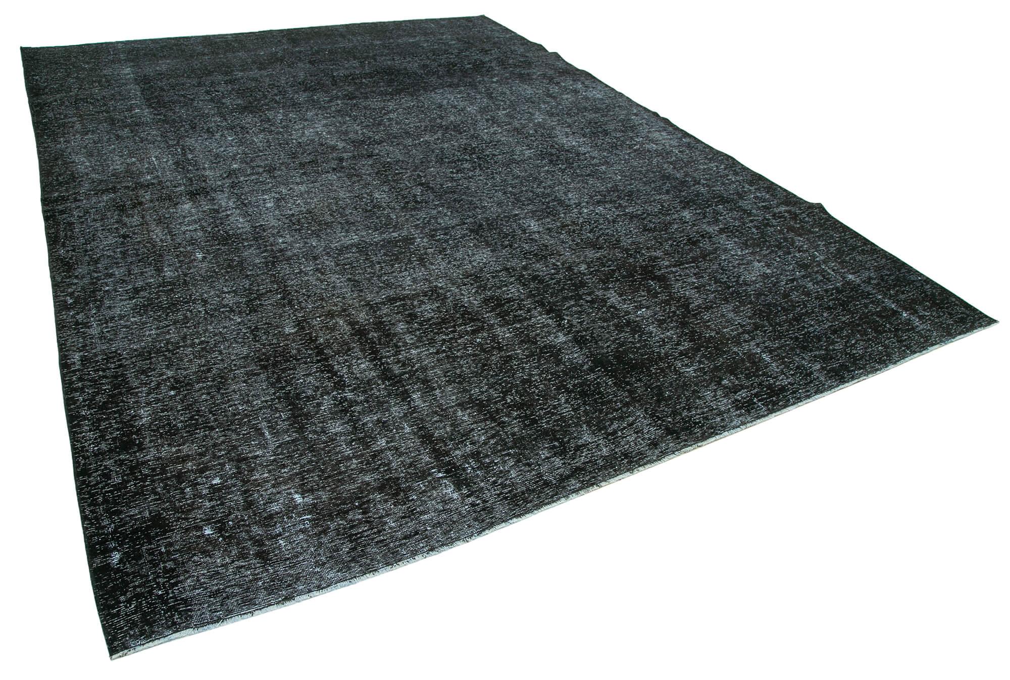 9 x 13 Black Overdyed Large Area Rug - 1151