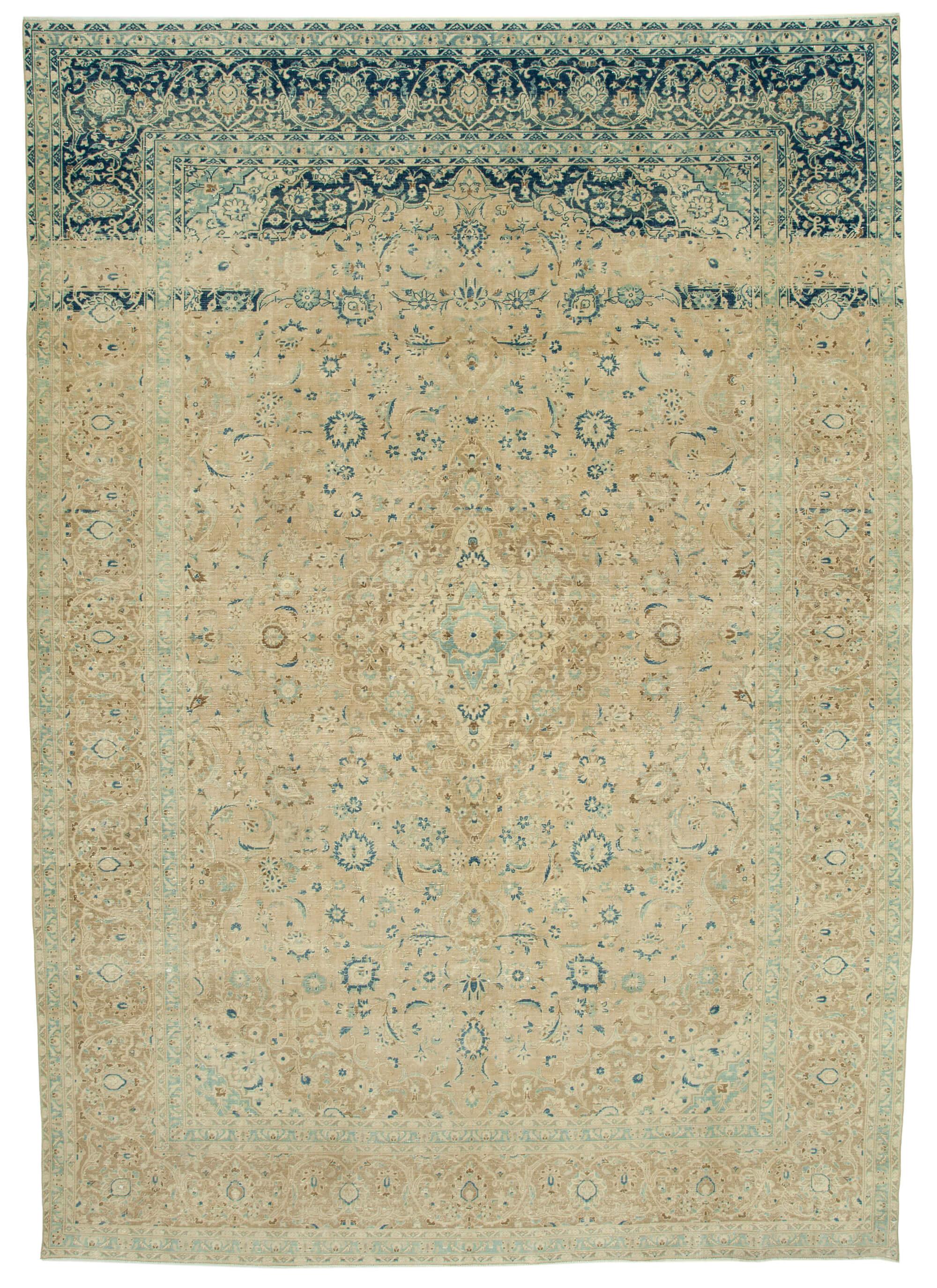 10 x 14 Beige Vintage Large Area Rug - 1154