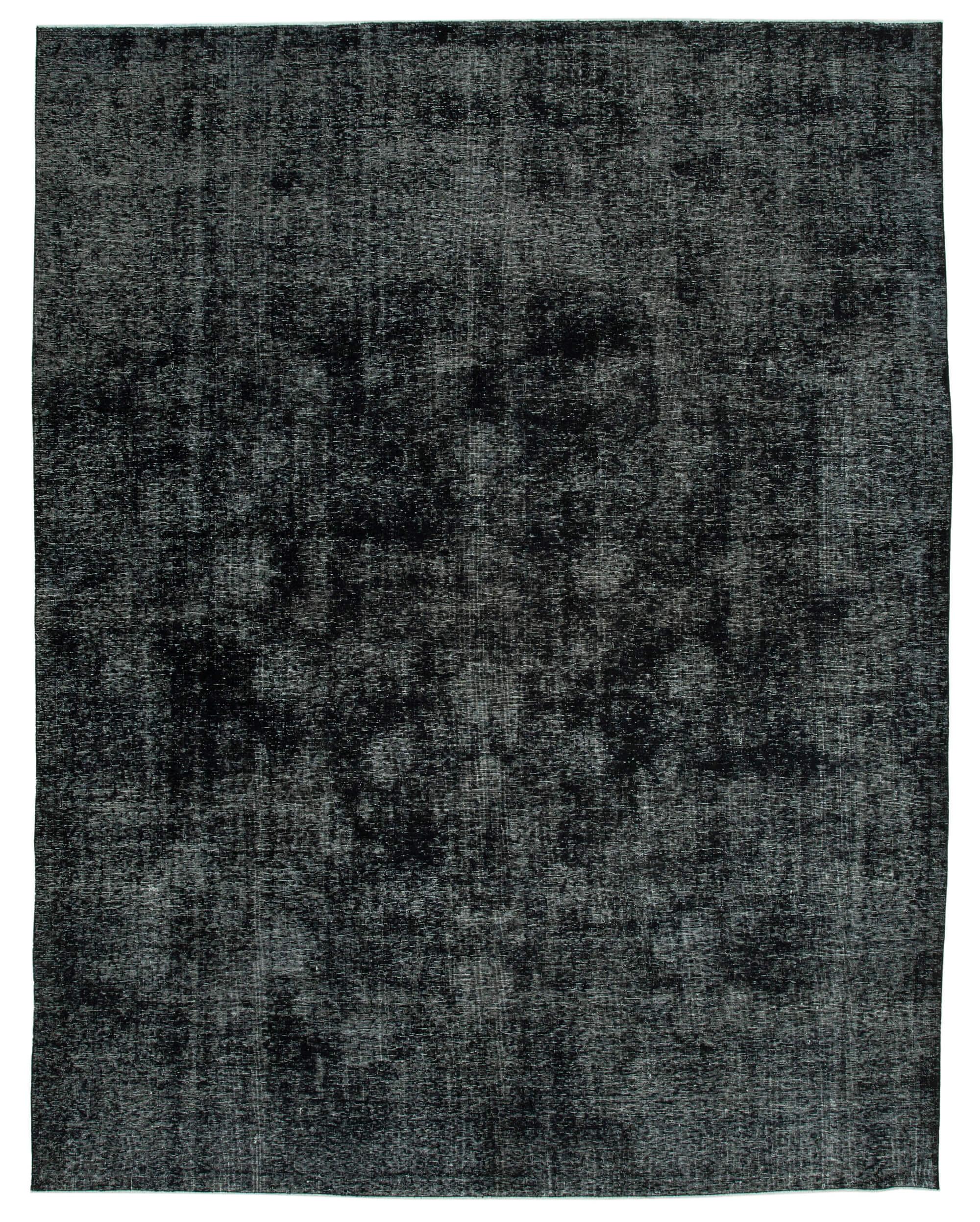 10 x 13 Black Overdyed Large Area Rug - 1157