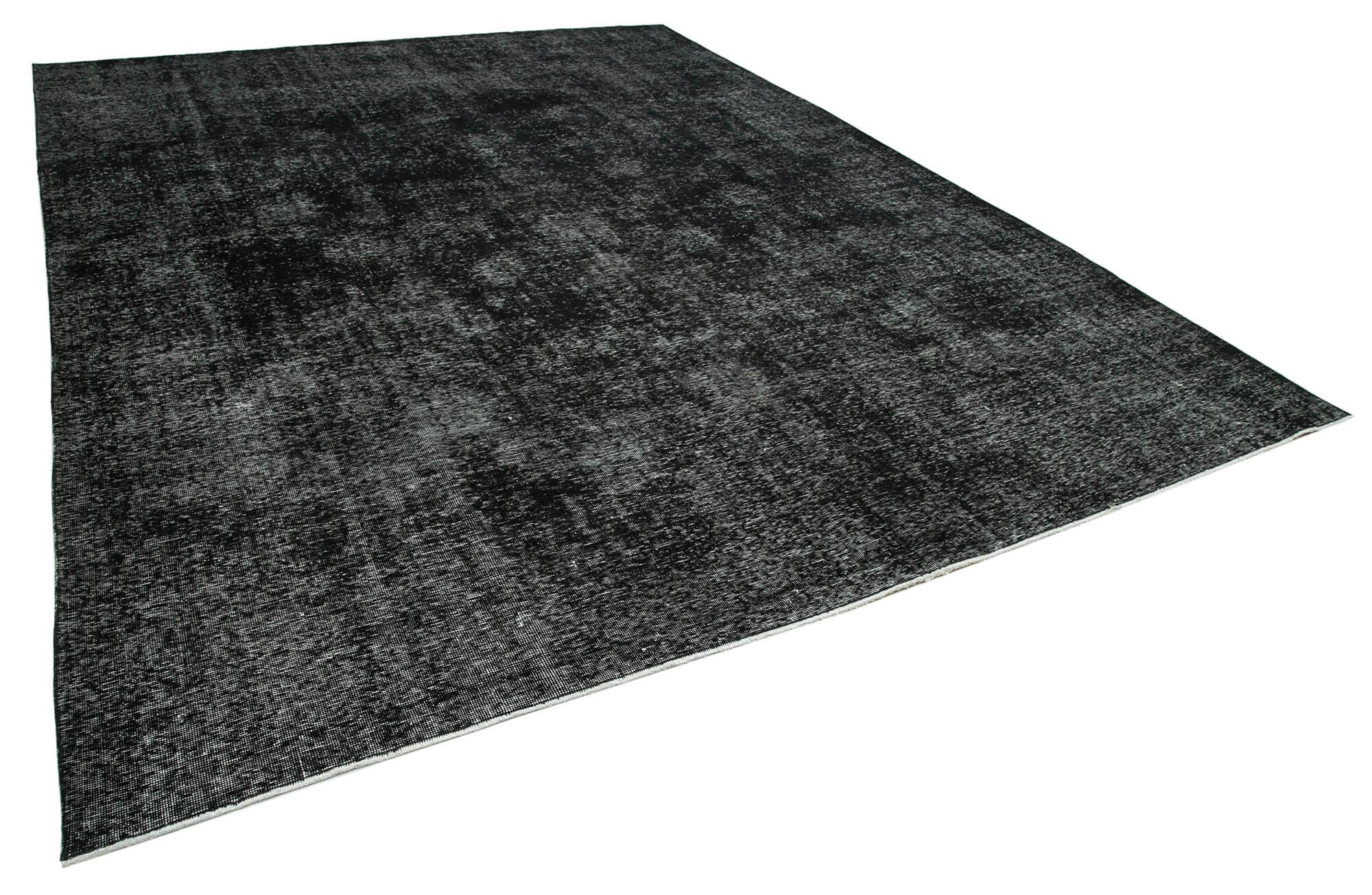 10 x 13 Black Overdyed Large Area Rug - 1157