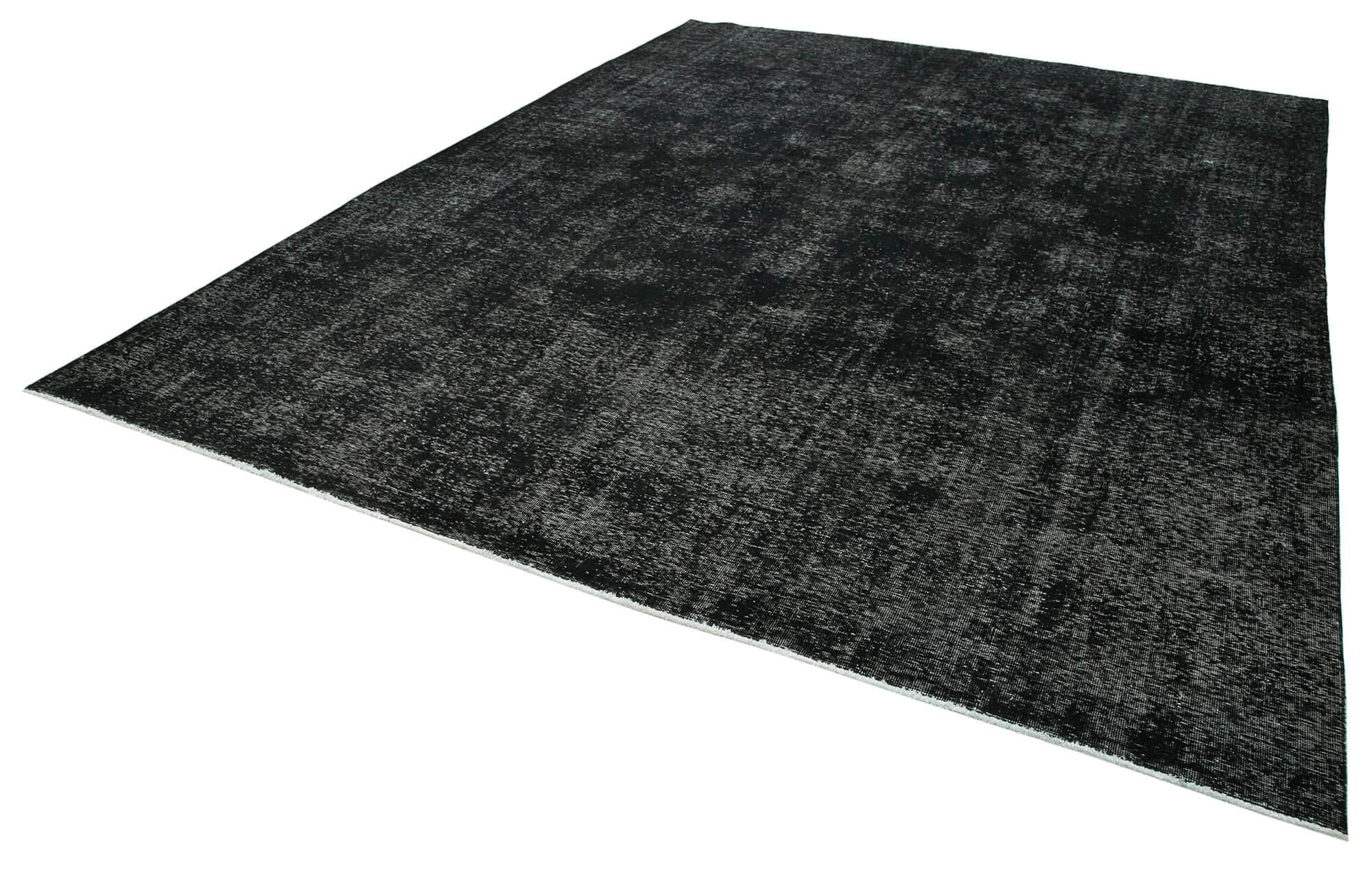 10 x 13 Black Overdyed Large Area Rug - 1157