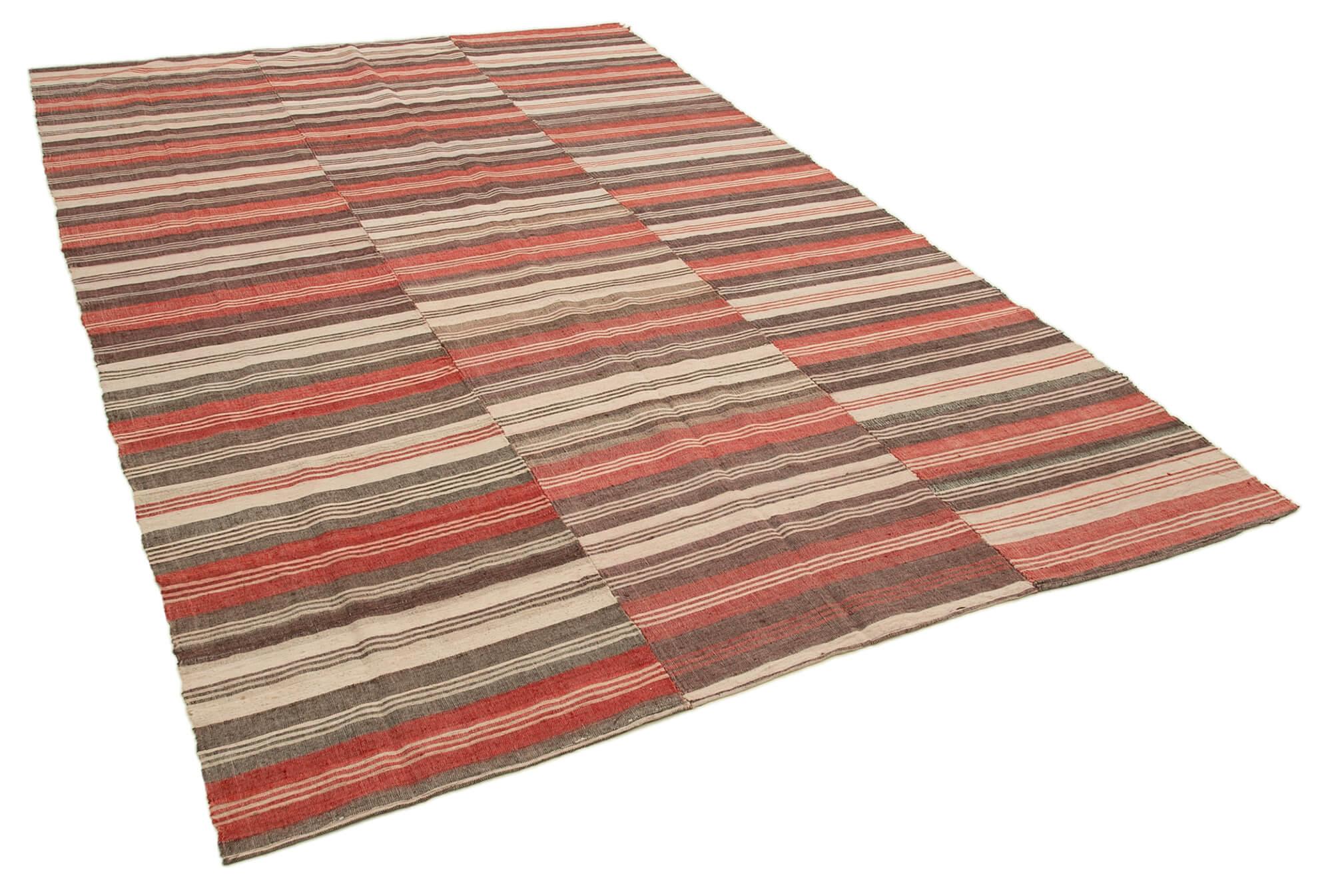 7 x 10 Brown Vintage Kilim Rug - 1258