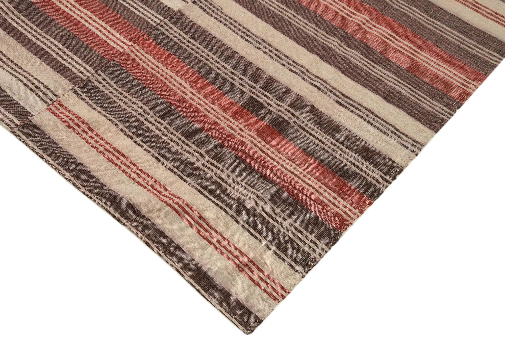 7 x 10 Brown Vintage Kilim Rug - 1258