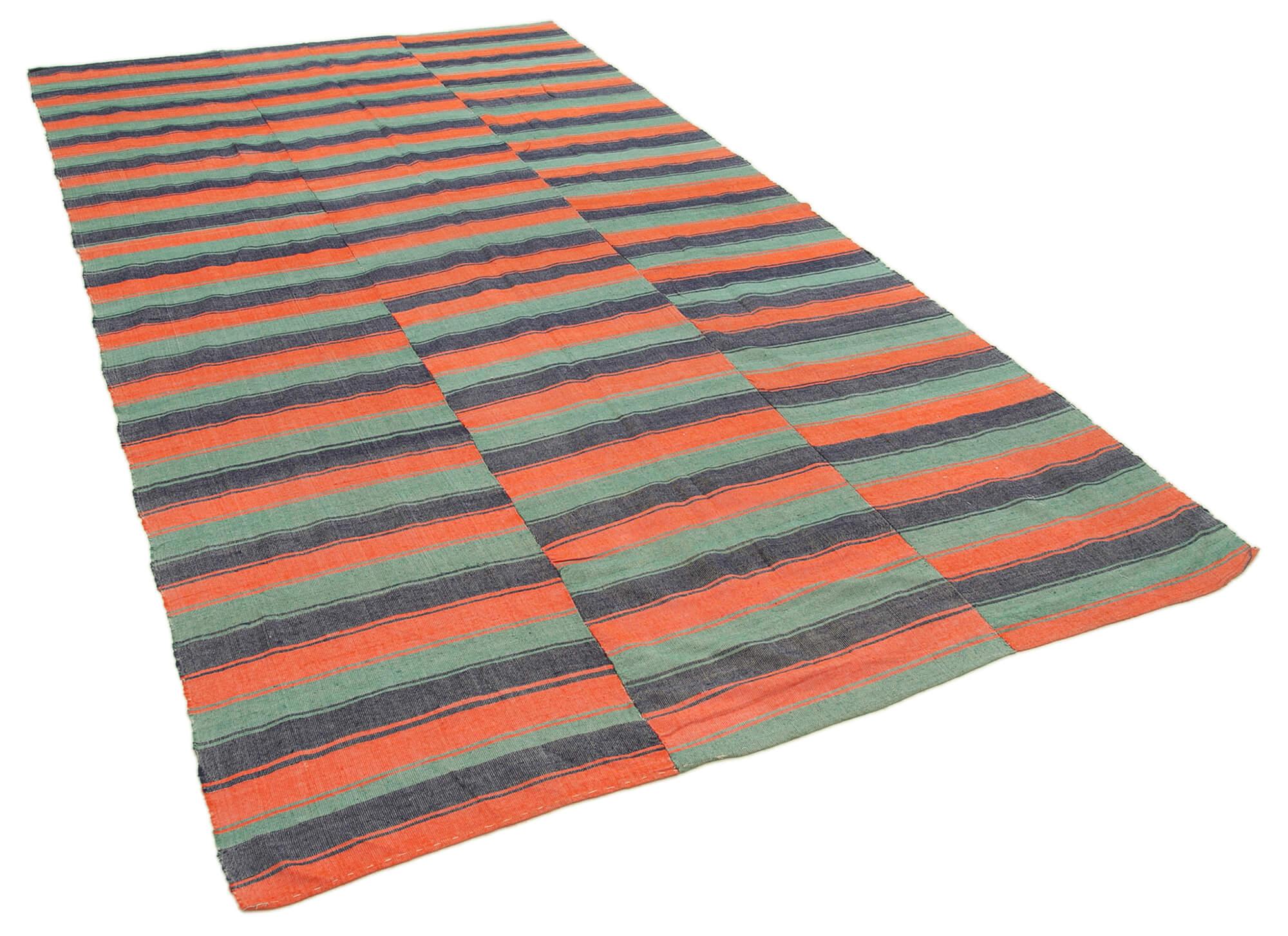 6 x 11 Orange Vintage Kilim Rug - 1266