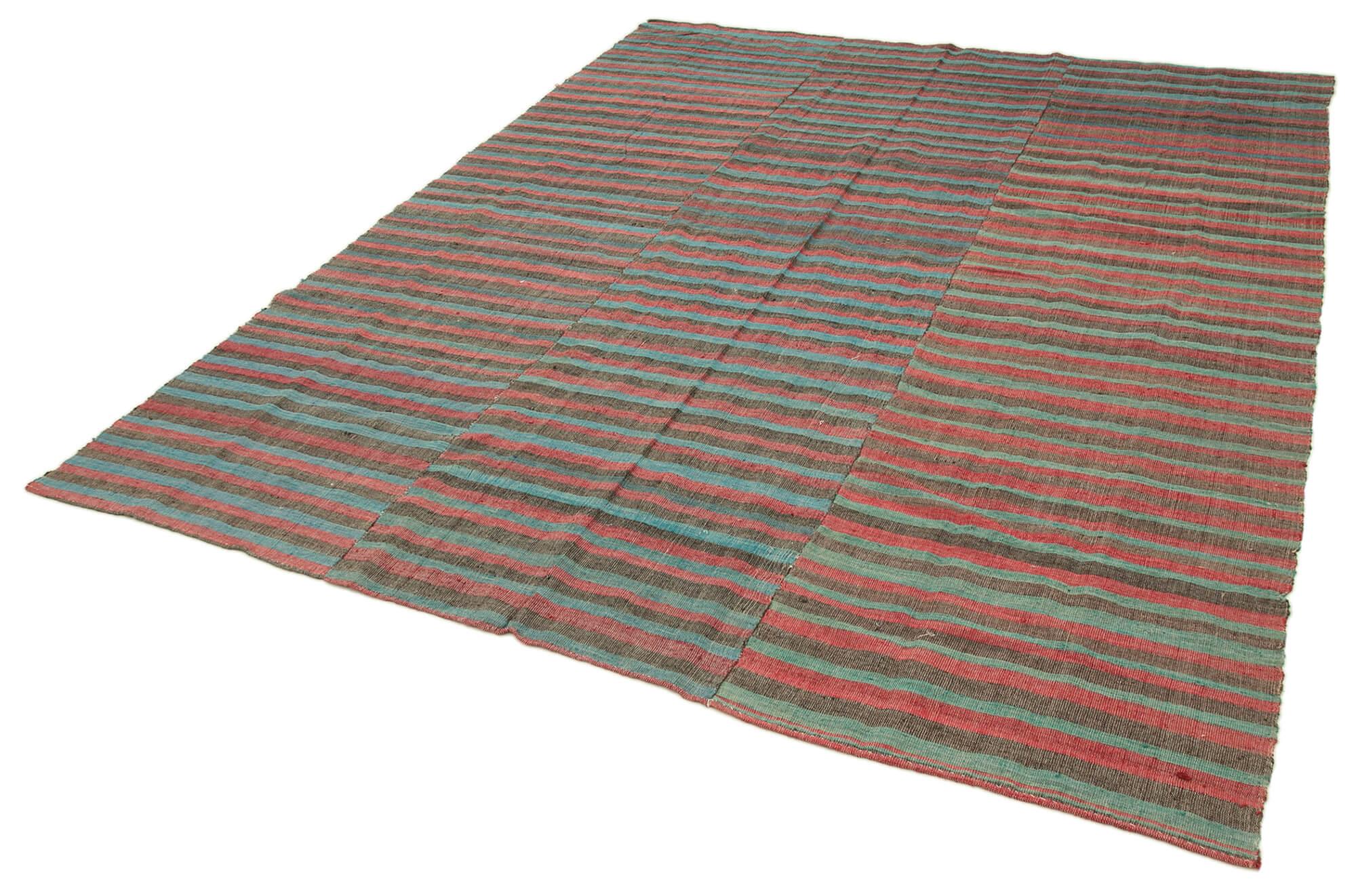 7 x 9 Turquoise Vintage Kilim Rug - 1268