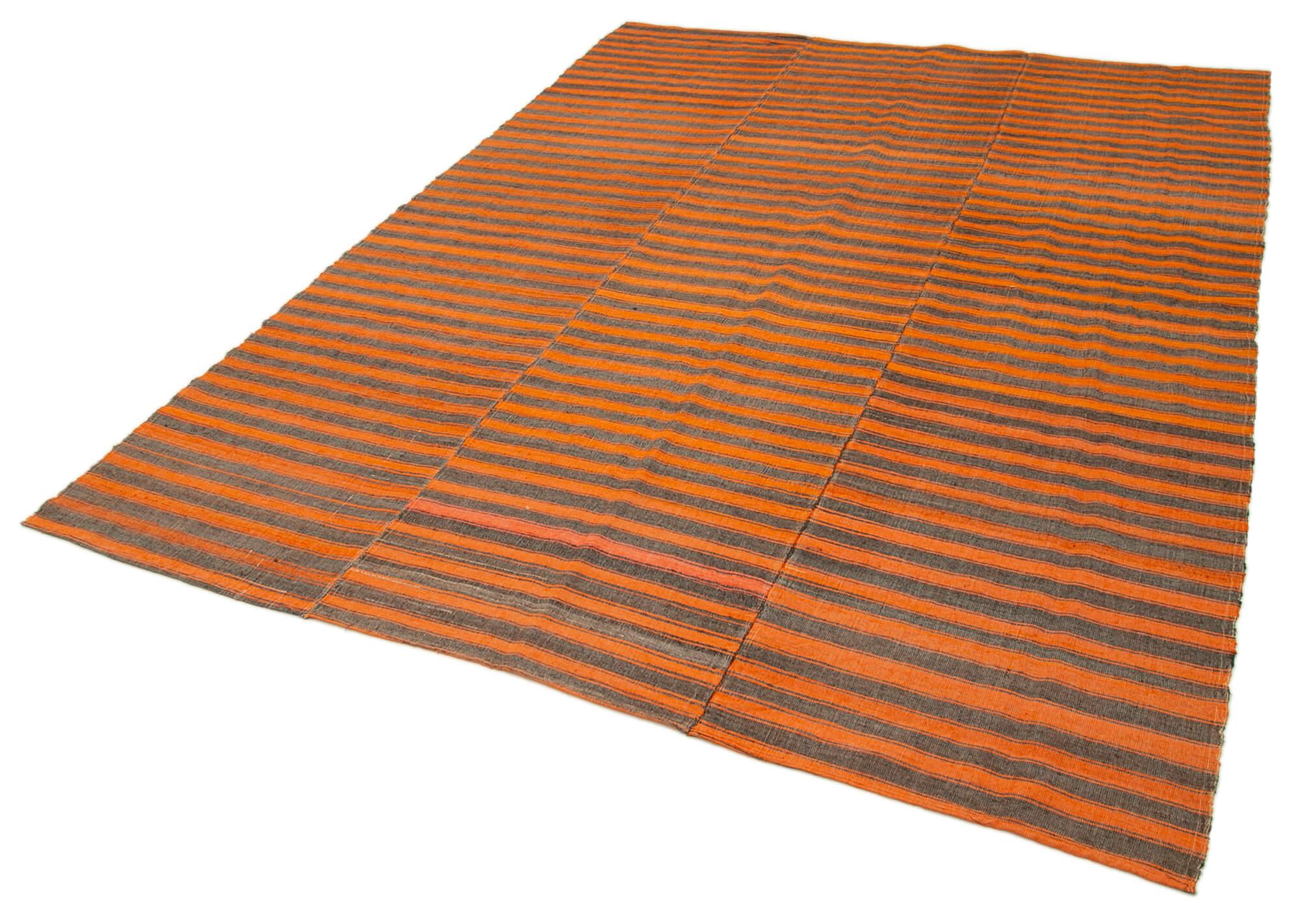 6 x 9 Orange Vintage Kilim Rug - 1289