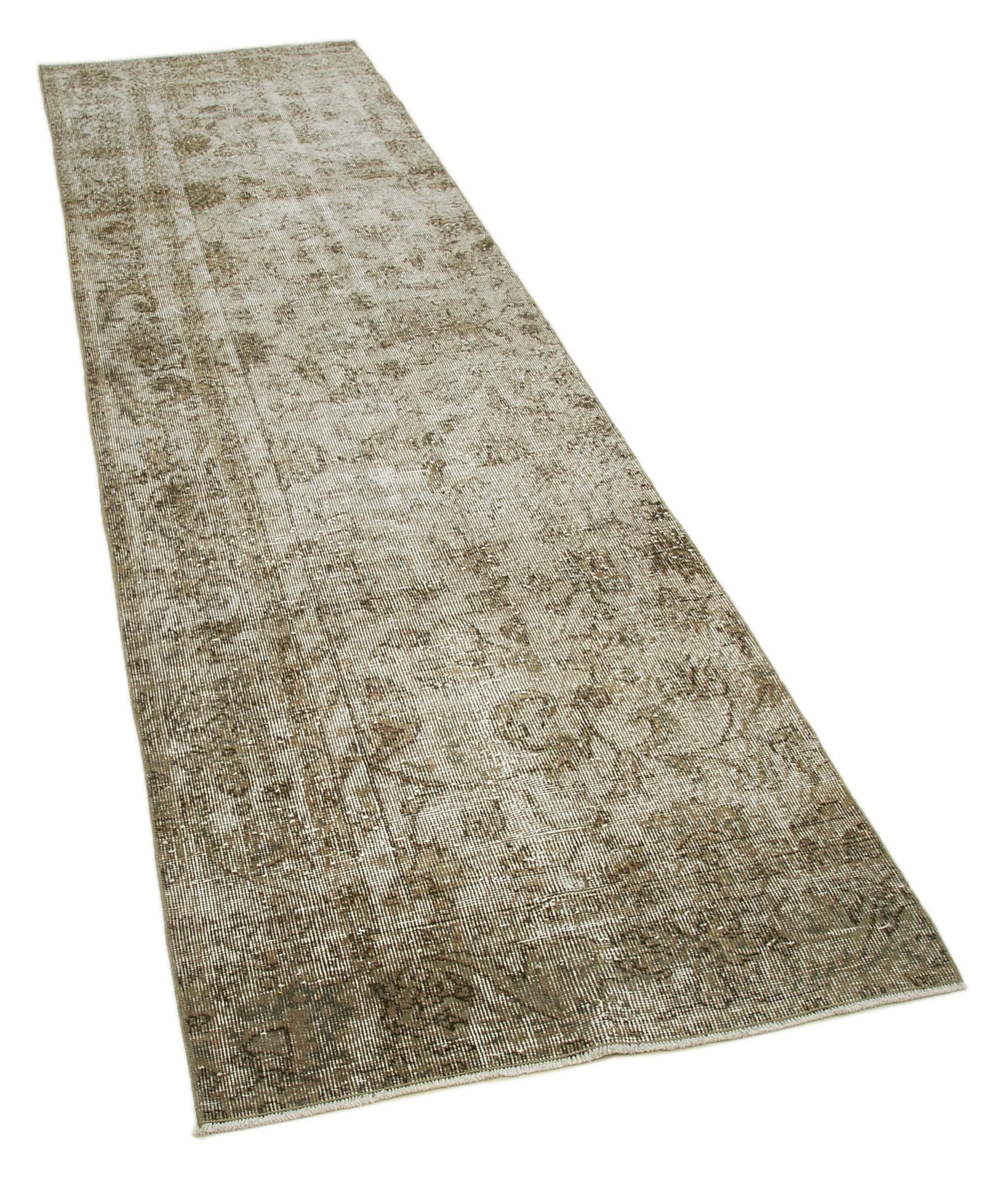 3 x 10 Beige Overdyed Runner Rug - 1307