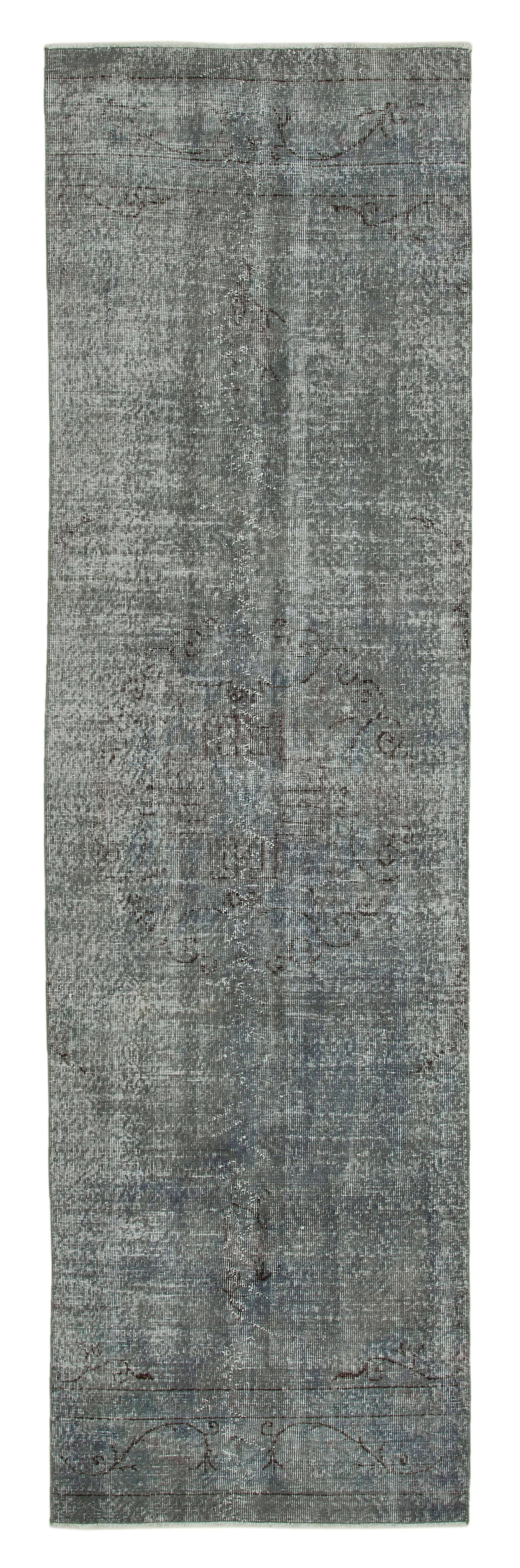 3 x 10 Grey Overdyed Runner Rug - 1309