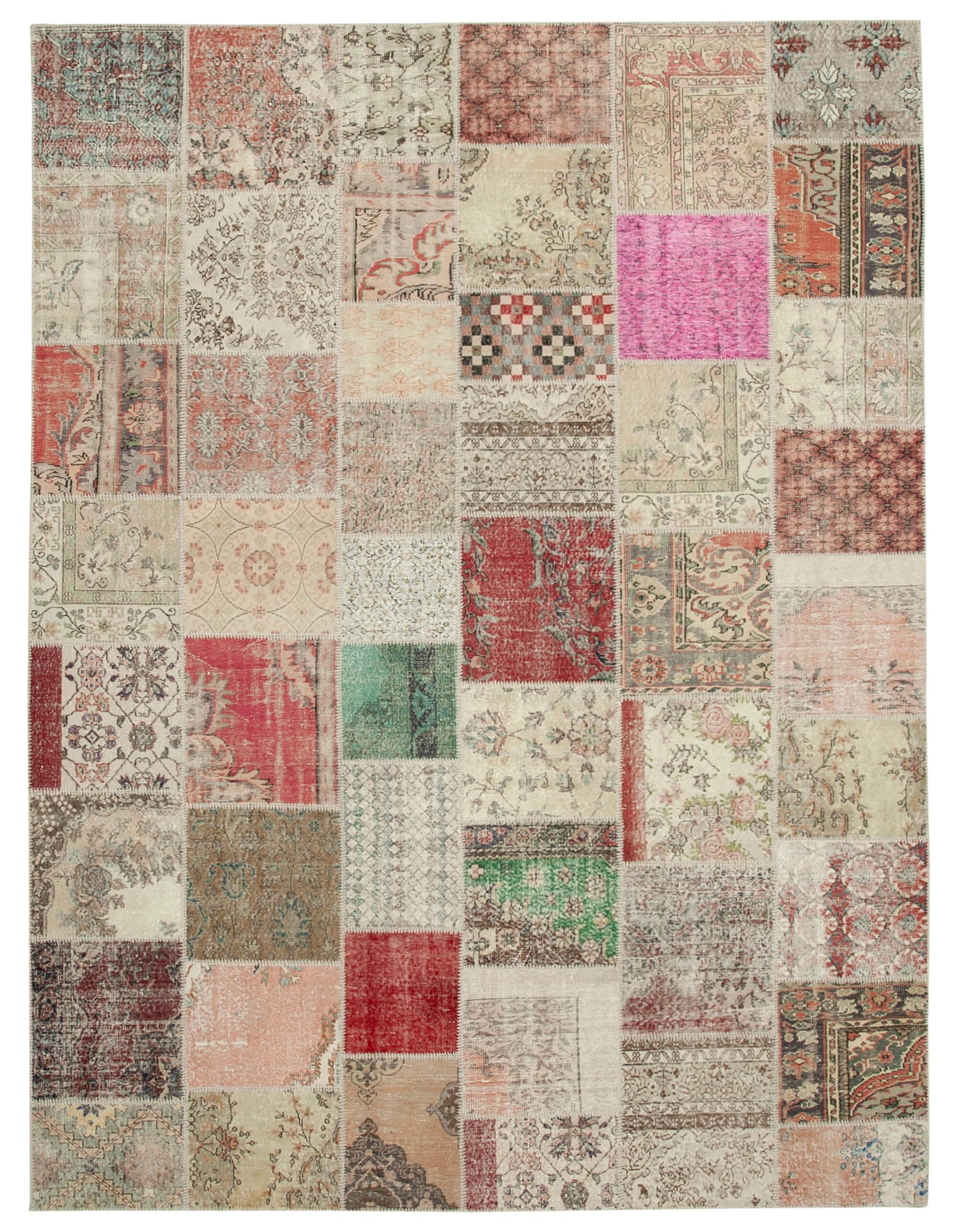 10 x 13 Beige Patchwork Rug - 1363