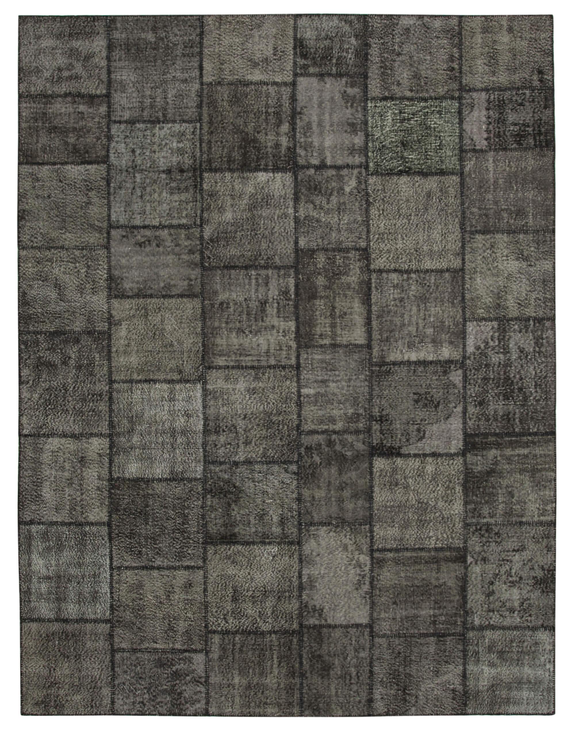 10 x 13 Black Patchwork Rug - 1364