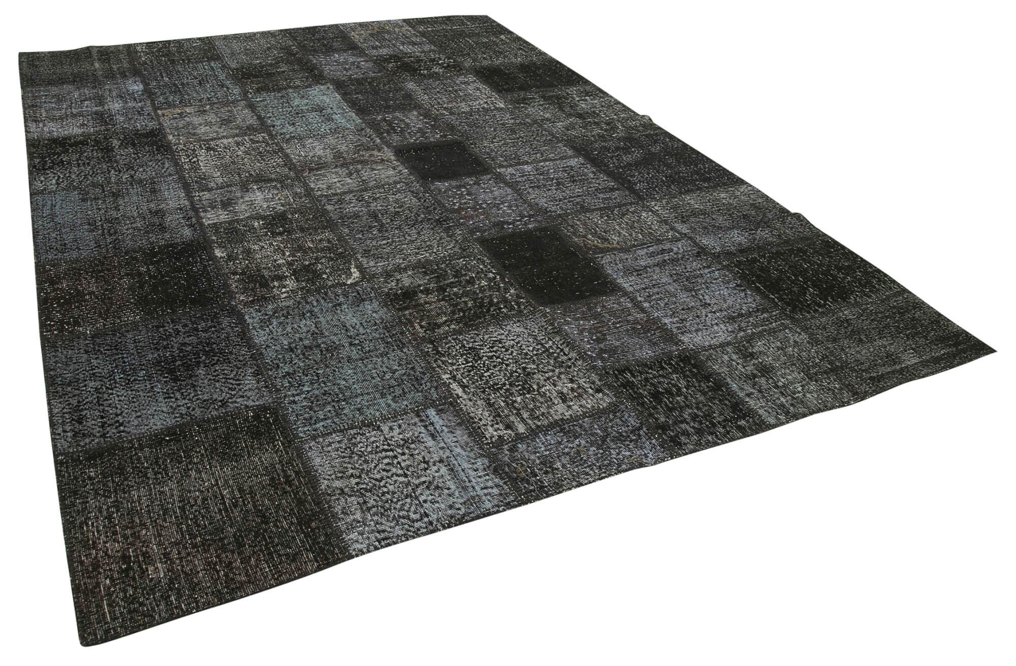 8 x 12 Black Patchwork Rug- 1372