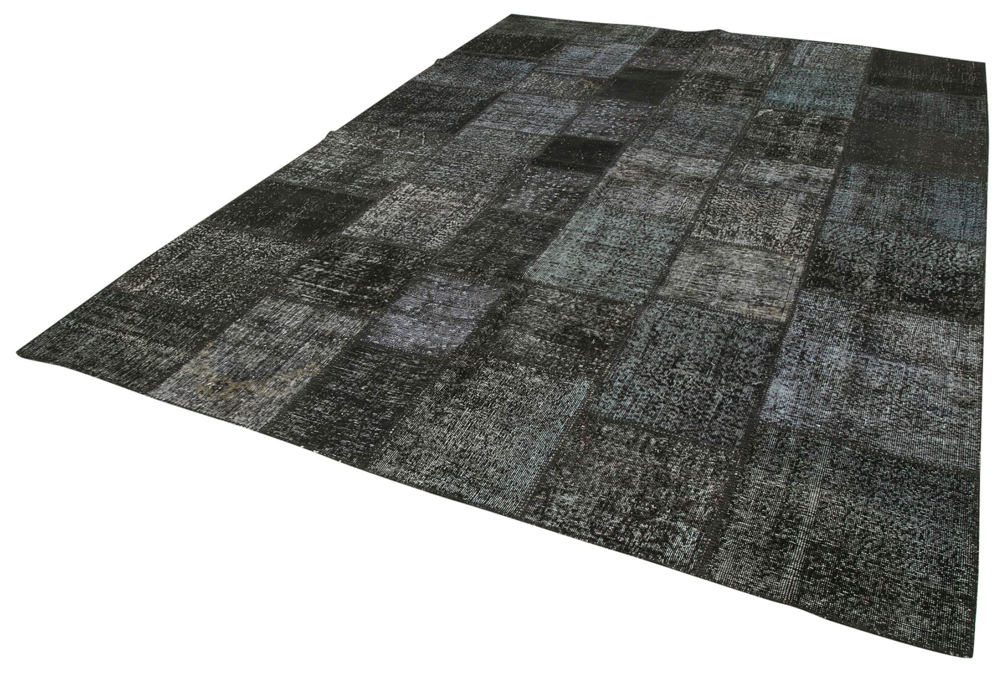 8 x 12 Black Patchwork Rug- 1372