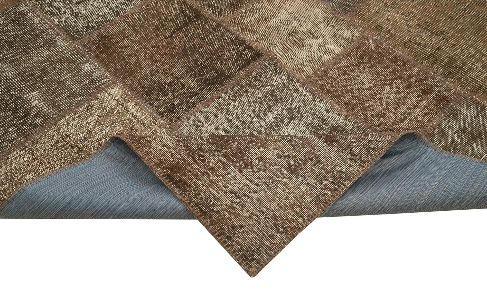 8 x 11 Brown Patchwork Rug- 1373