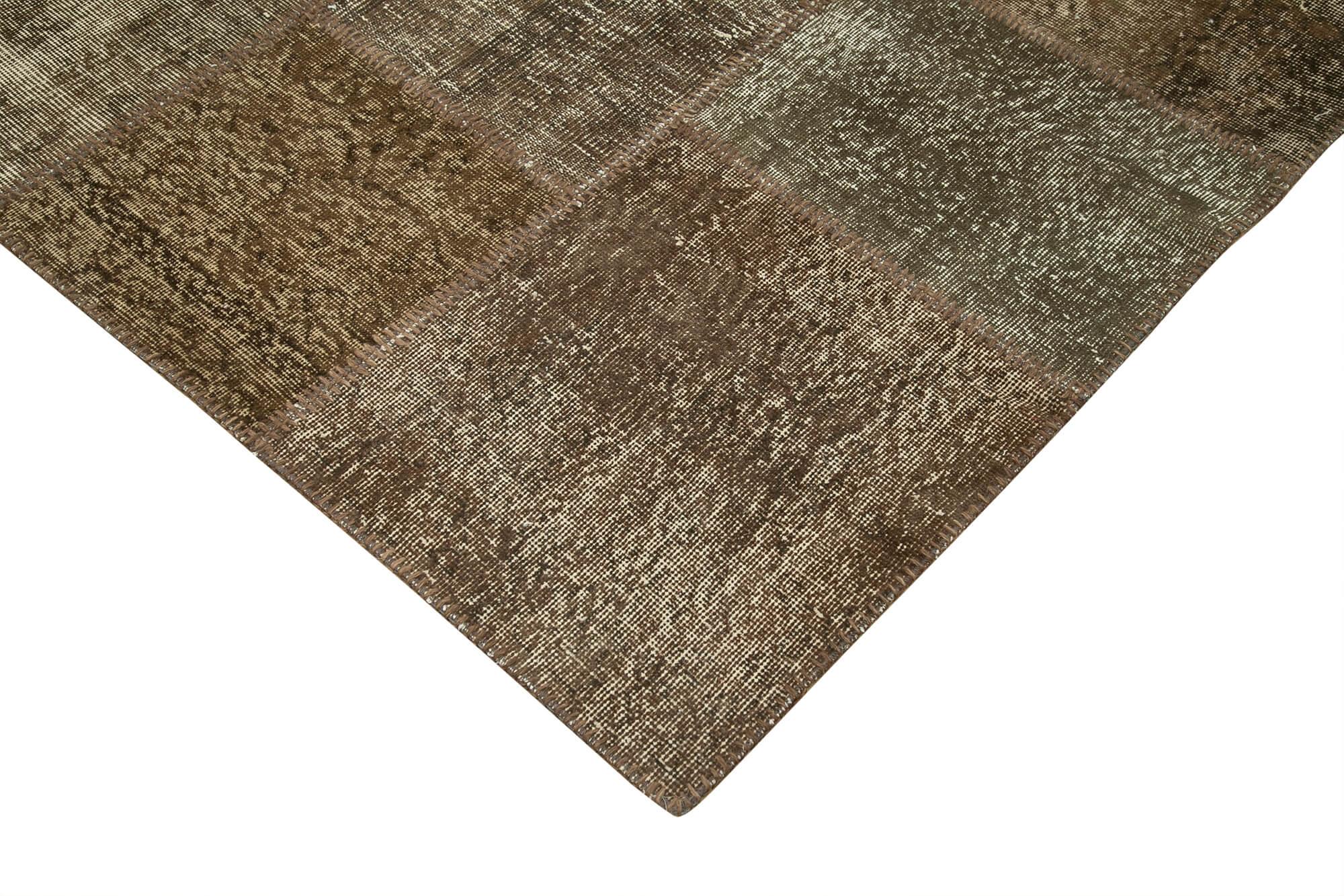 8 x 11 Brown Patchwork Rug- 1374