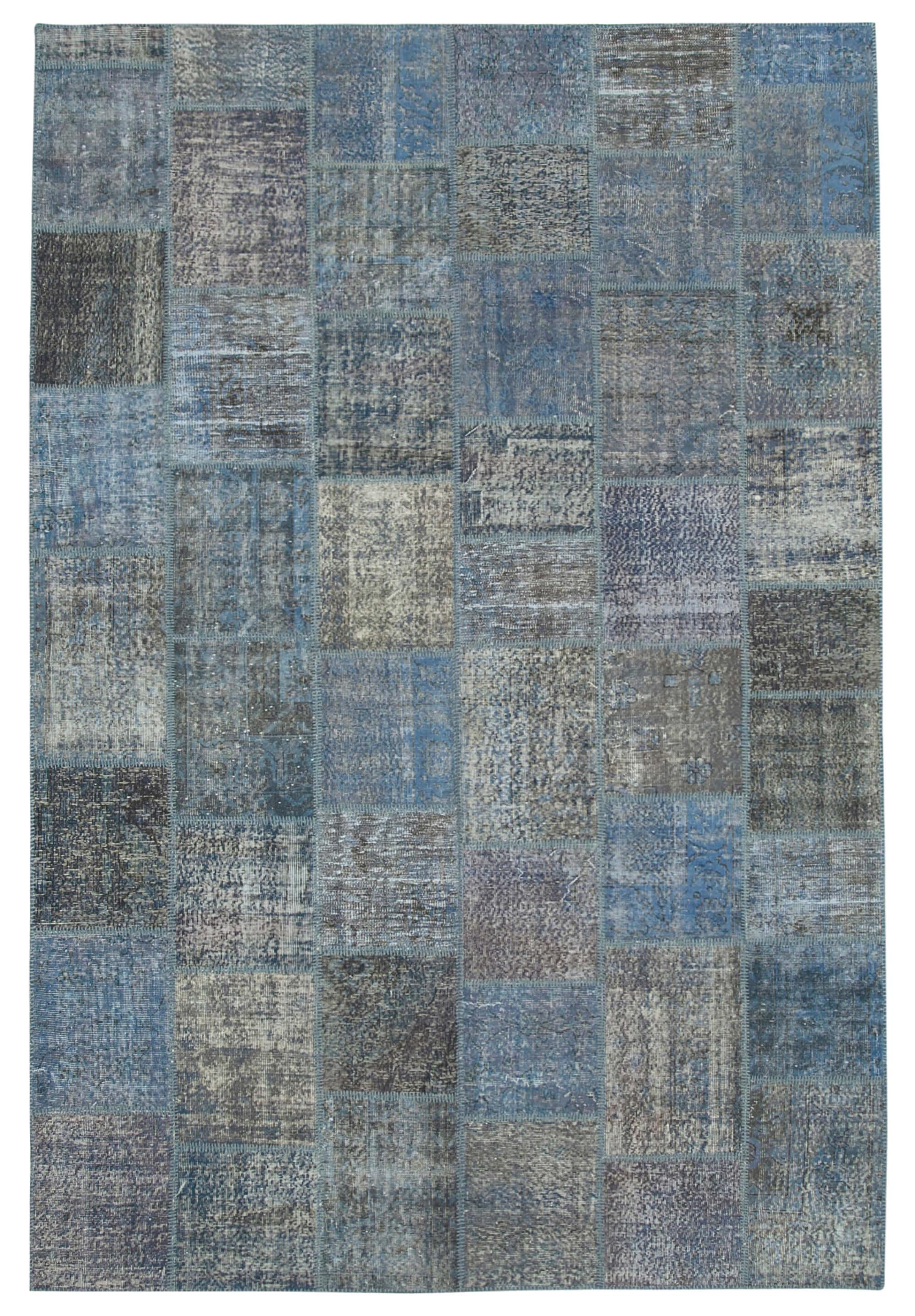 8 x 12 Blue Patchwork Rug- 1376