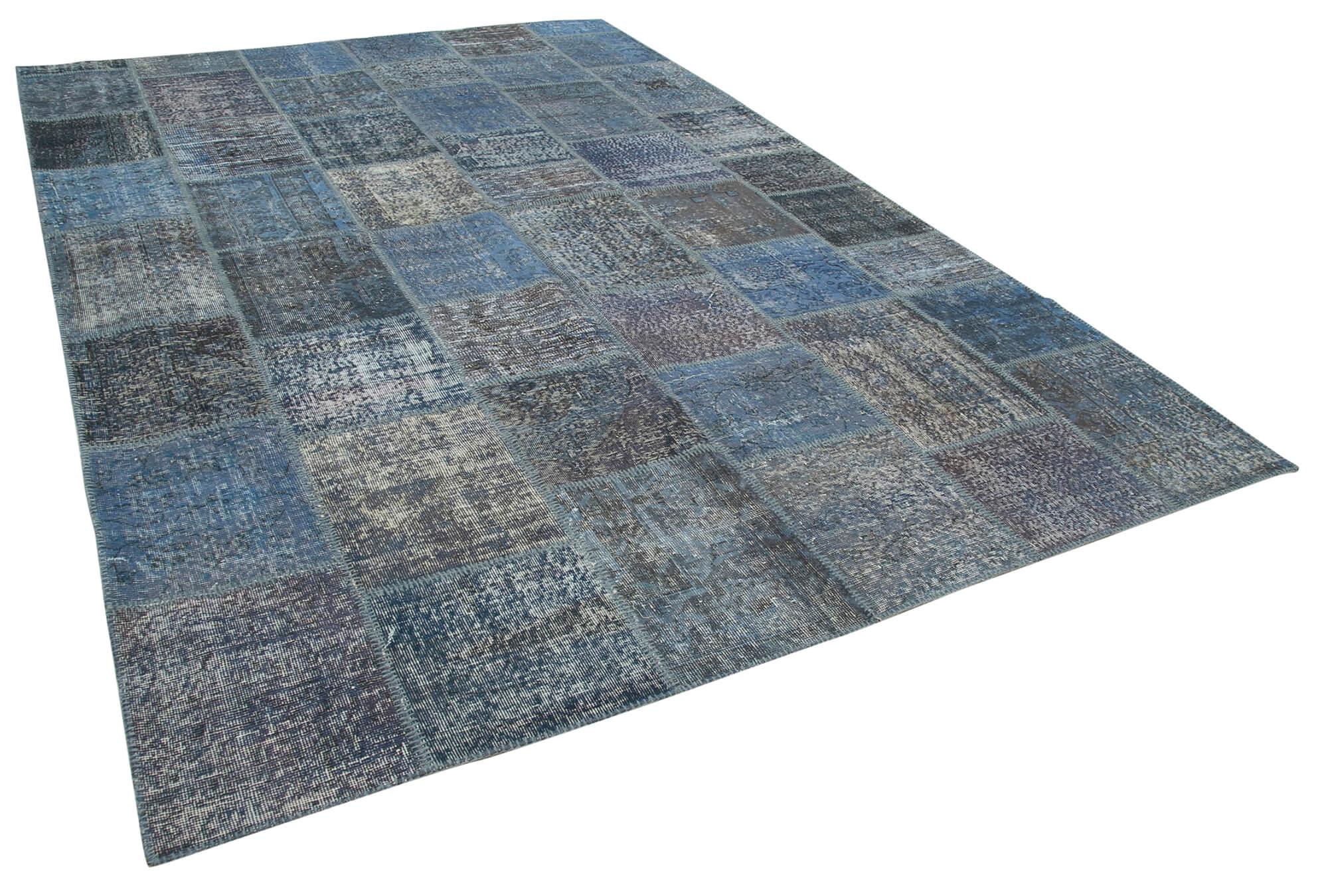 8 x 12 Blue Patchwork Rug- 1376