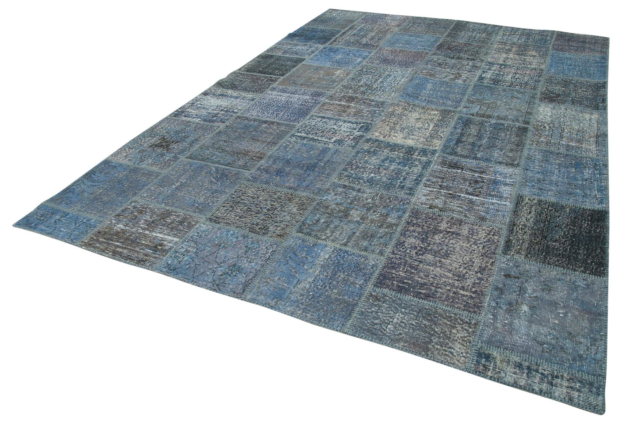 8 x 12 Blue Patchwork Rug- 1376