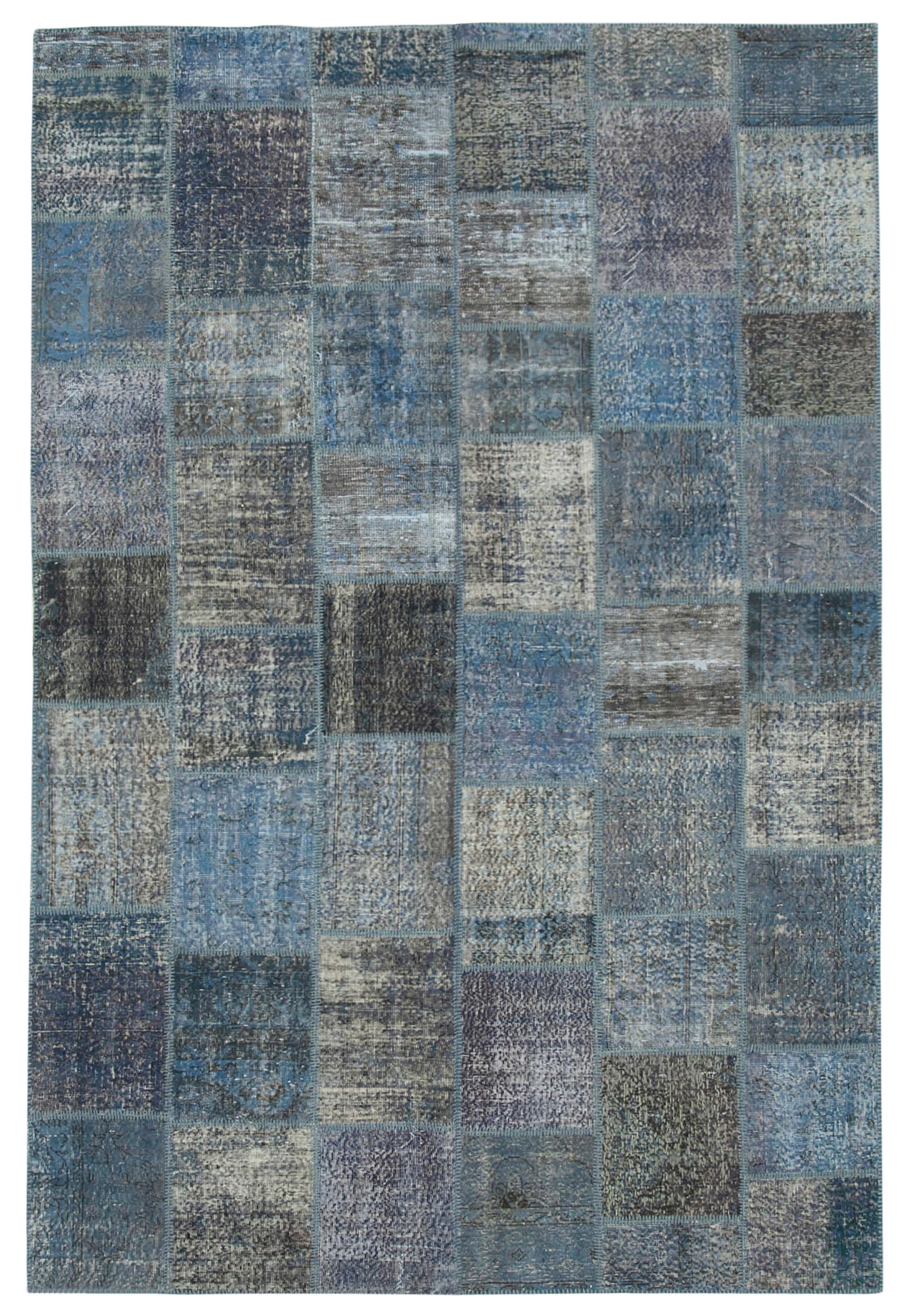 8 x 12 Blue Patchwork Rug- 1377