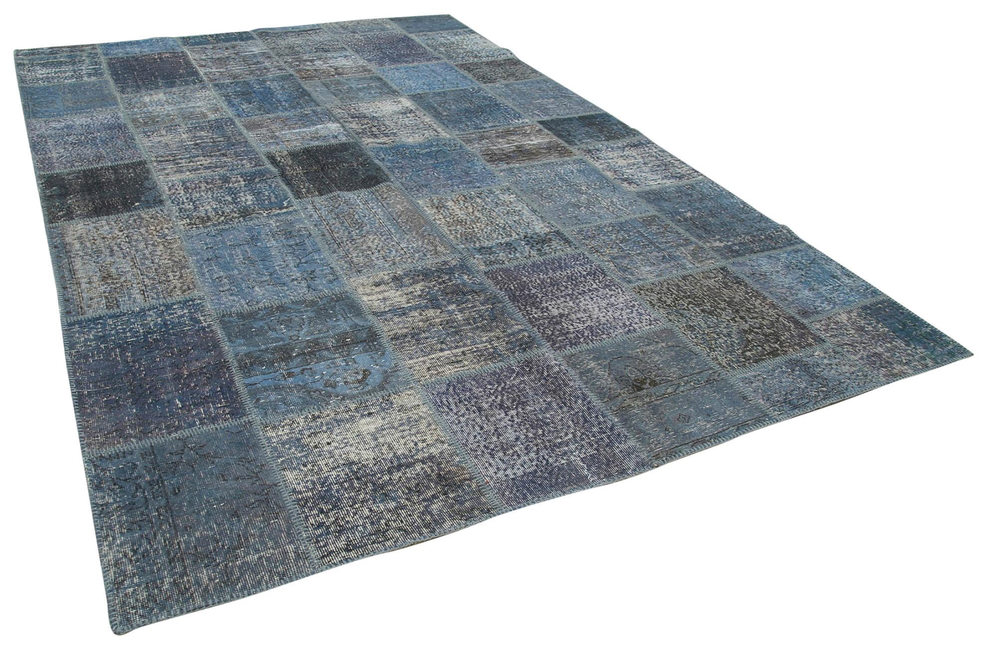 8 x 12 Blue Patchwork Rug- 1377