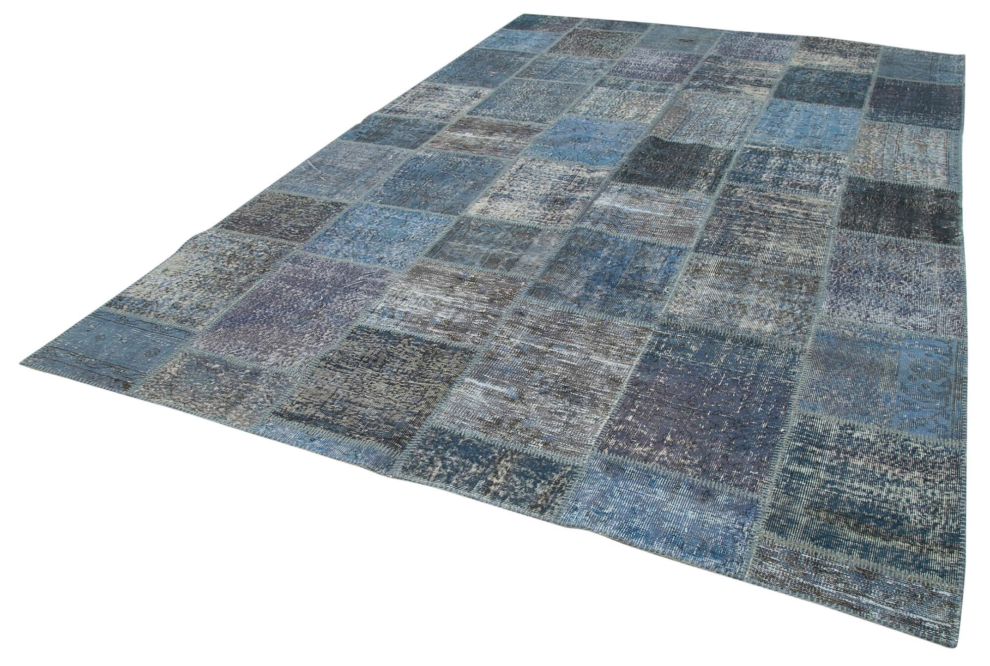 8 x 12 Blue Patchwork Rug- 1377