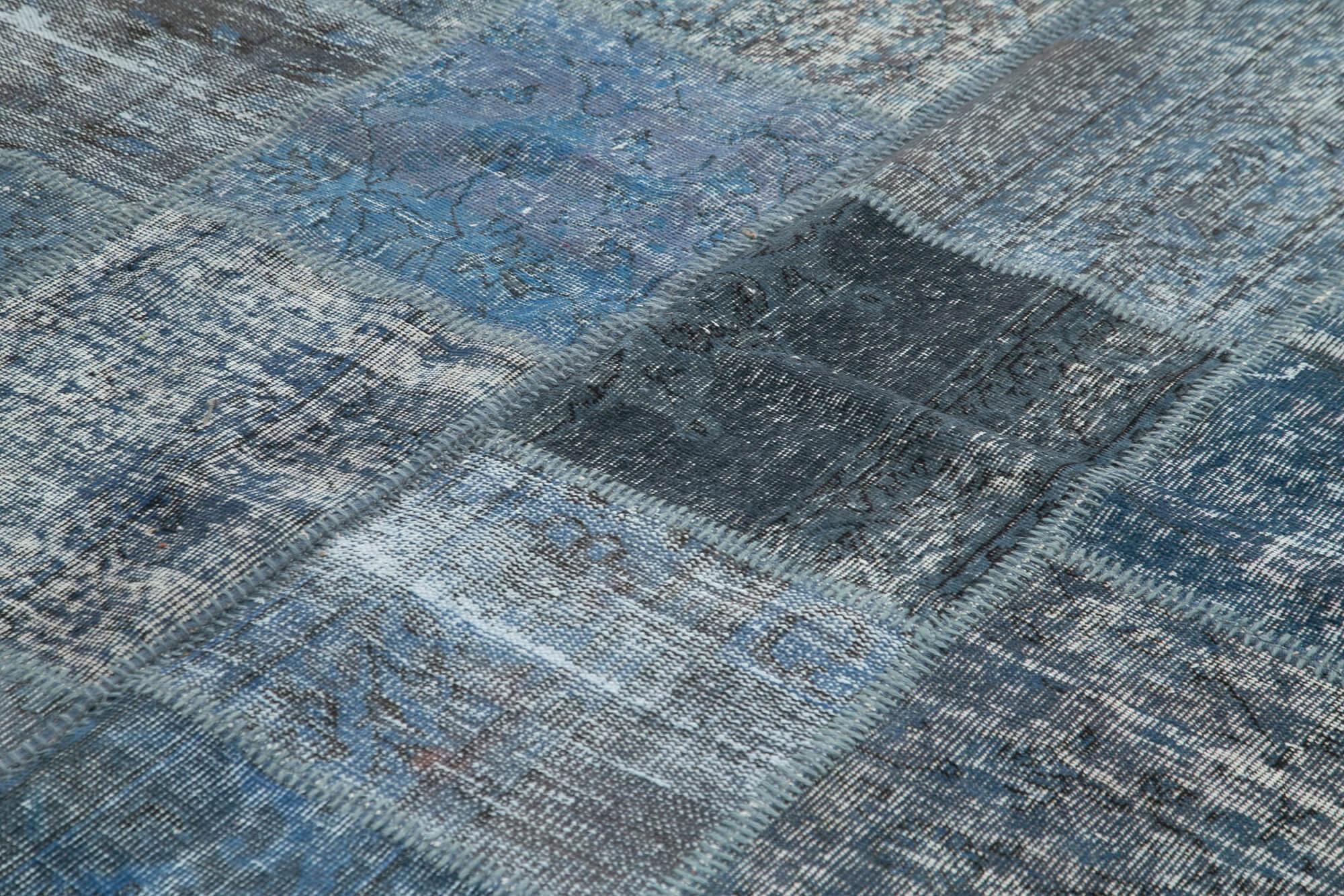 8 x 12 Blue Patchwork Rug- 1377