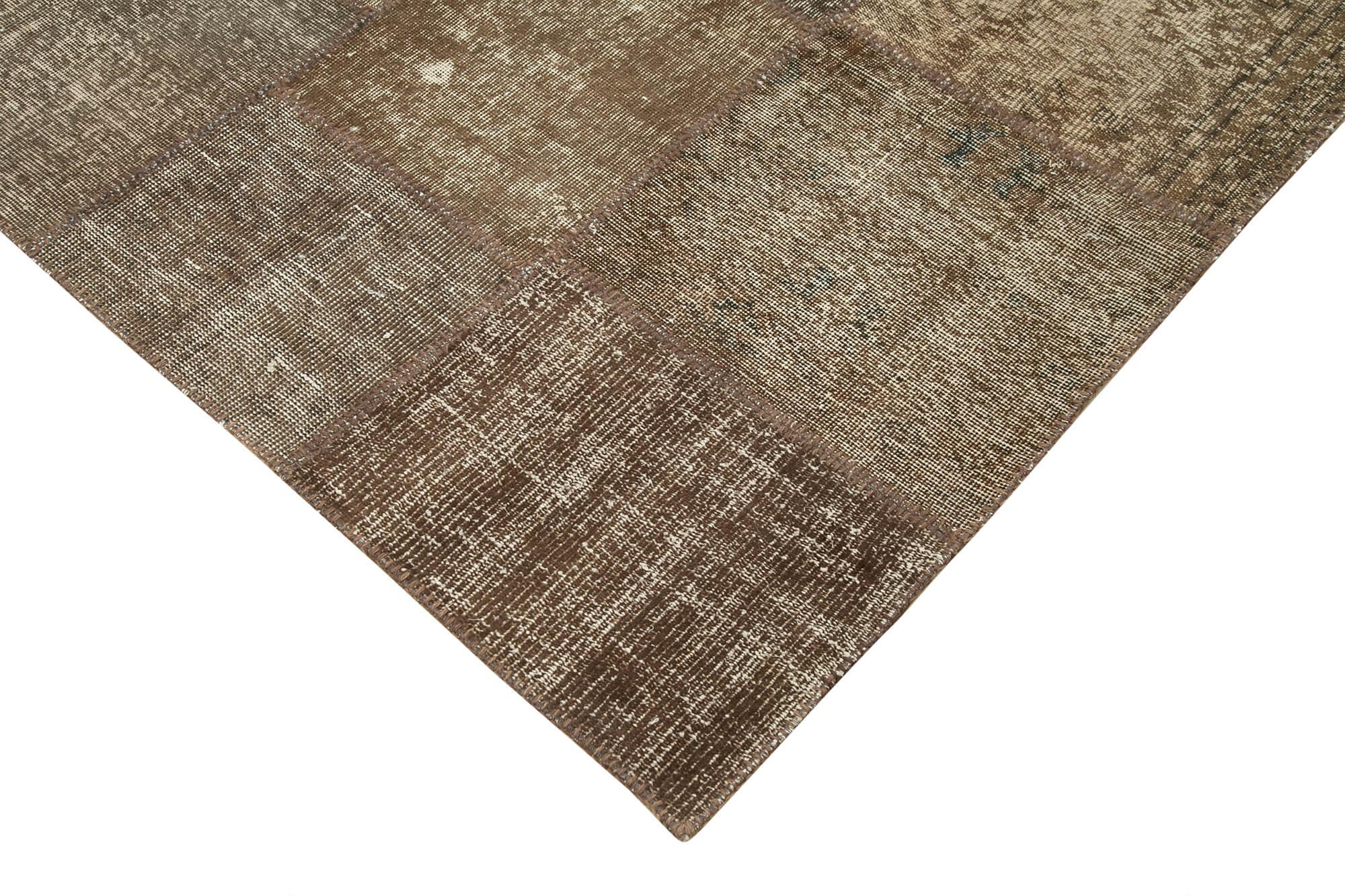 8 x 11 Brown Patchwork Rug- 1378