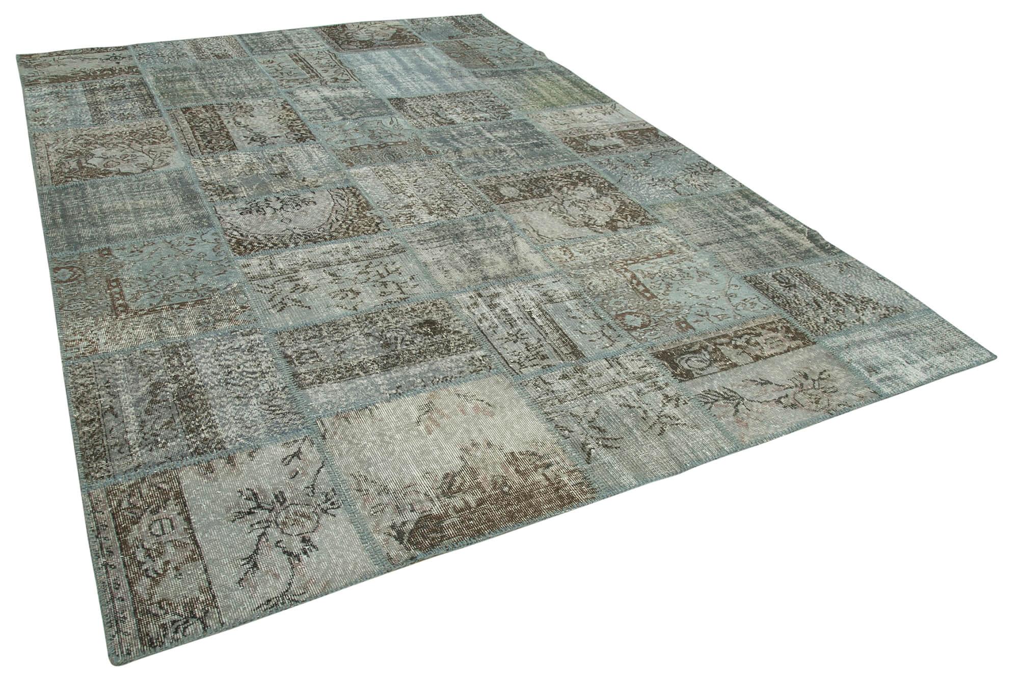 8 x 12 Grey Patchwork Rug- 1380