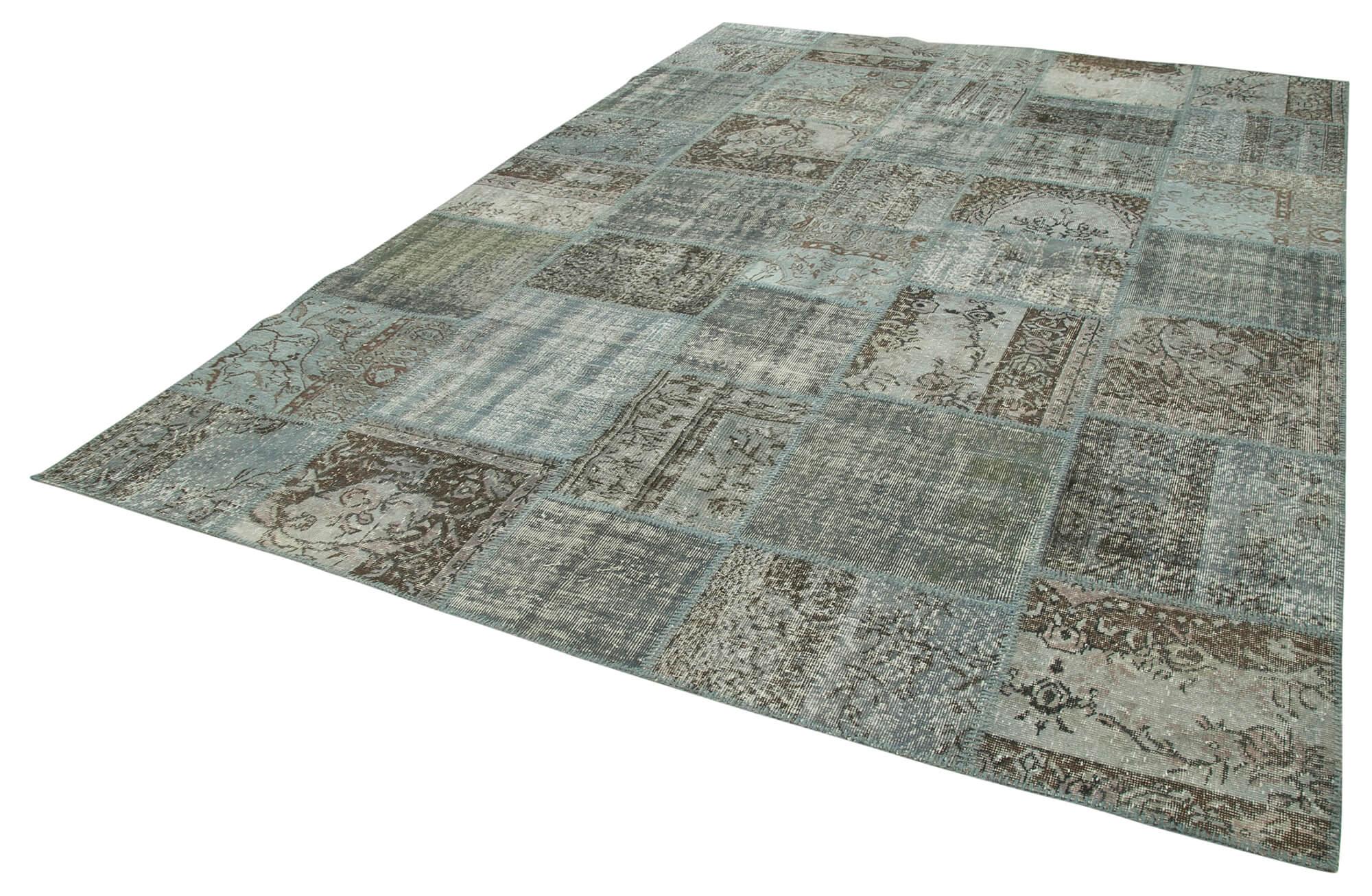 8 x 12 Grey Patchwork Rug- 1380