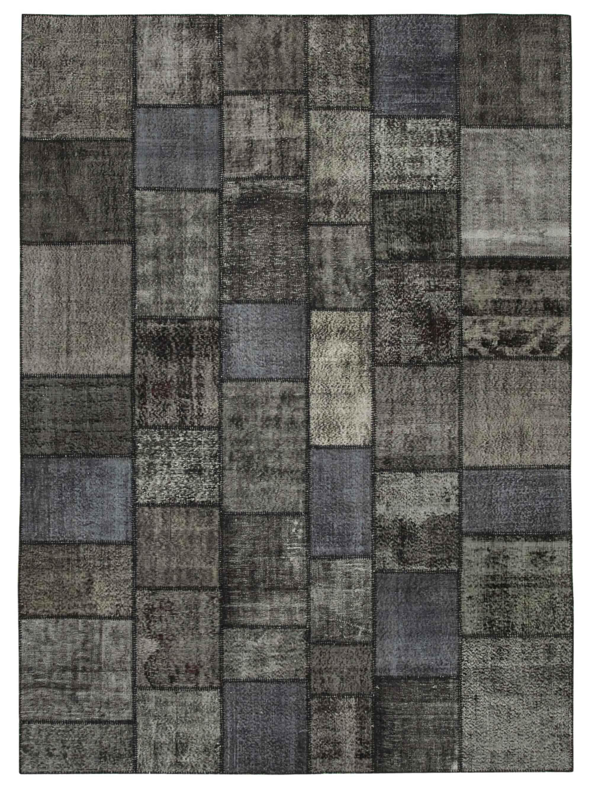 8 x 12 Black Patchwork Rug- 1381