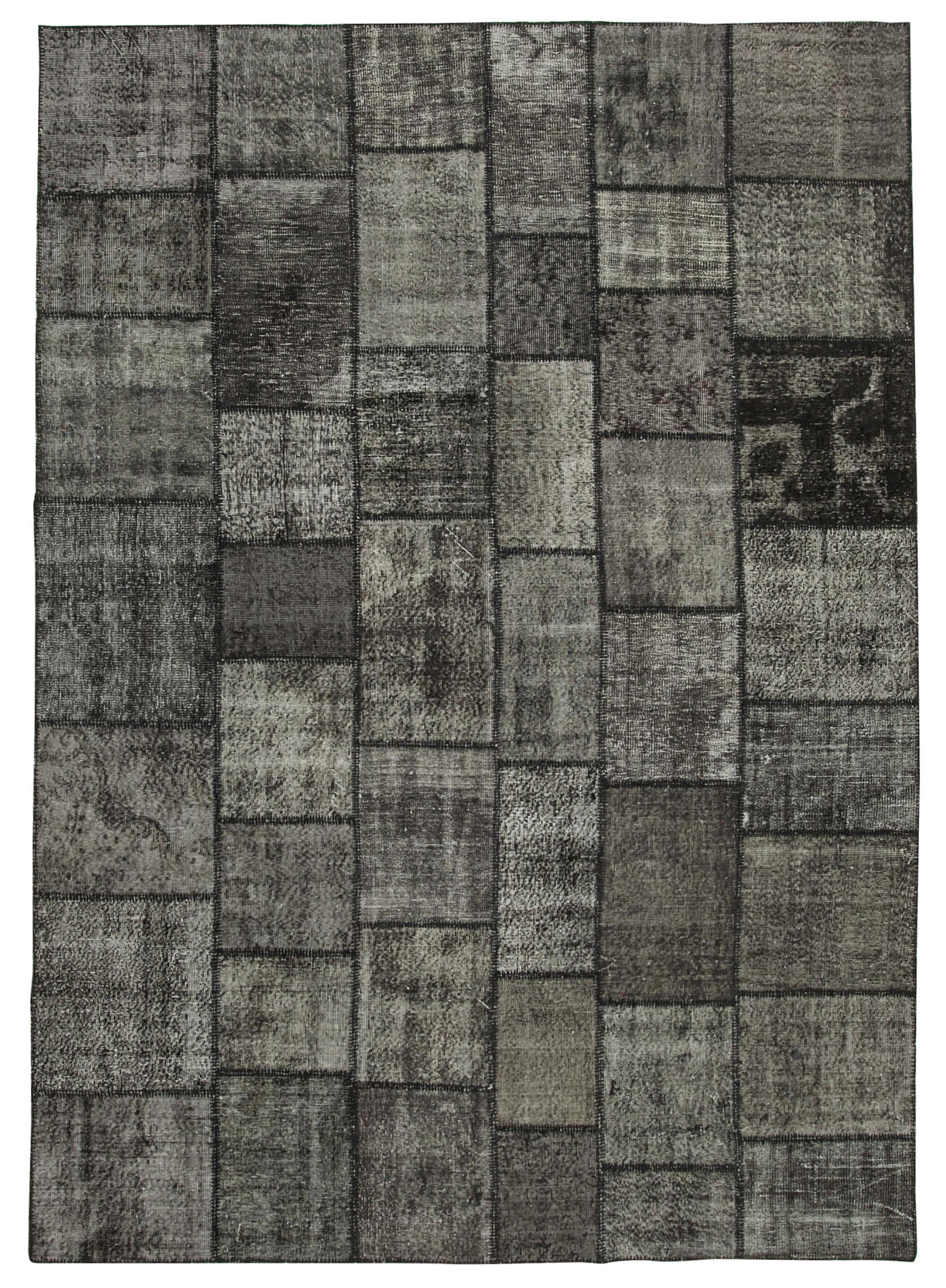 8 x 12 Black Patchwork Rug- 1382