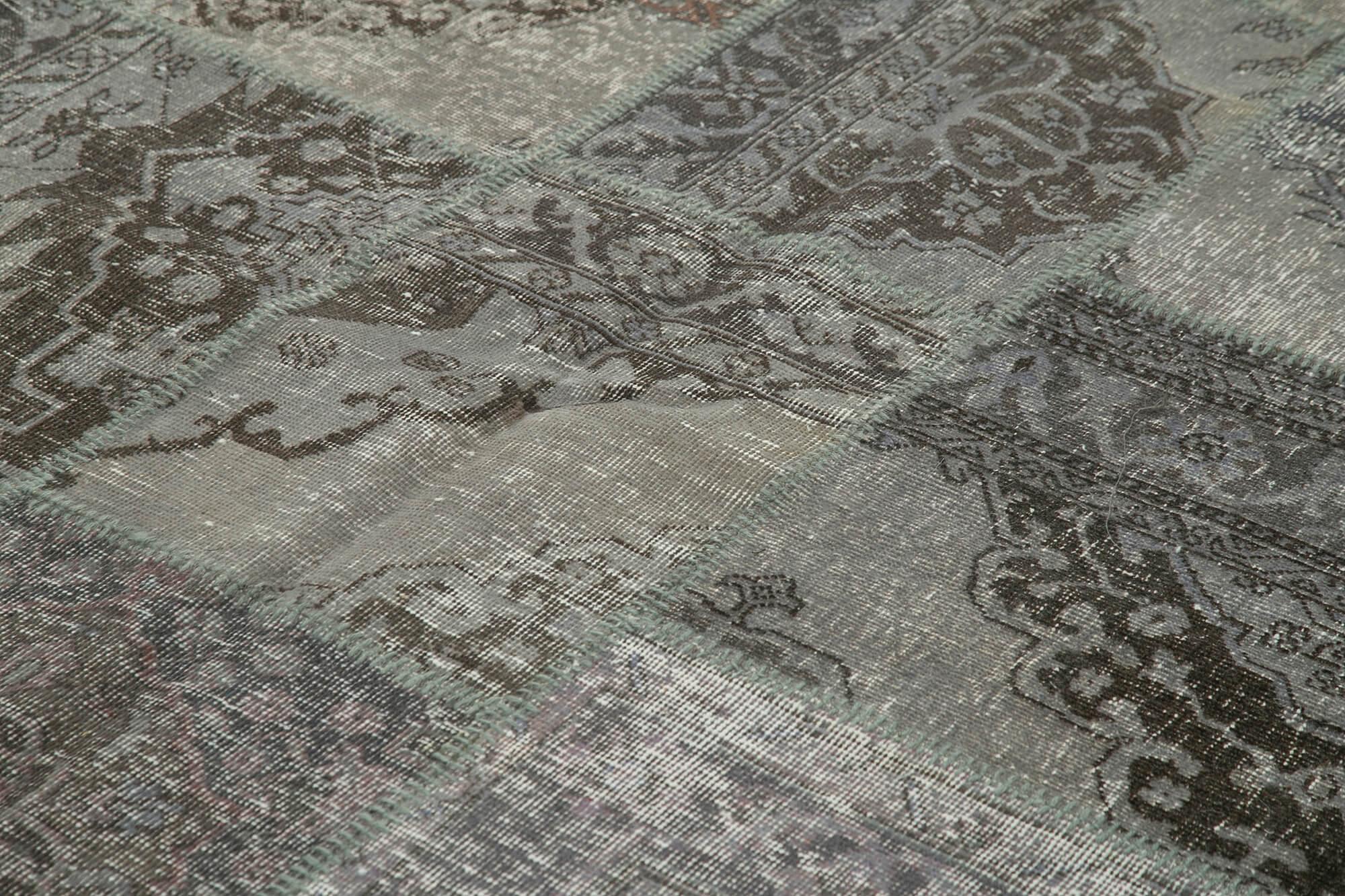 8 x 12 Grey Patchwork Rug- 1383