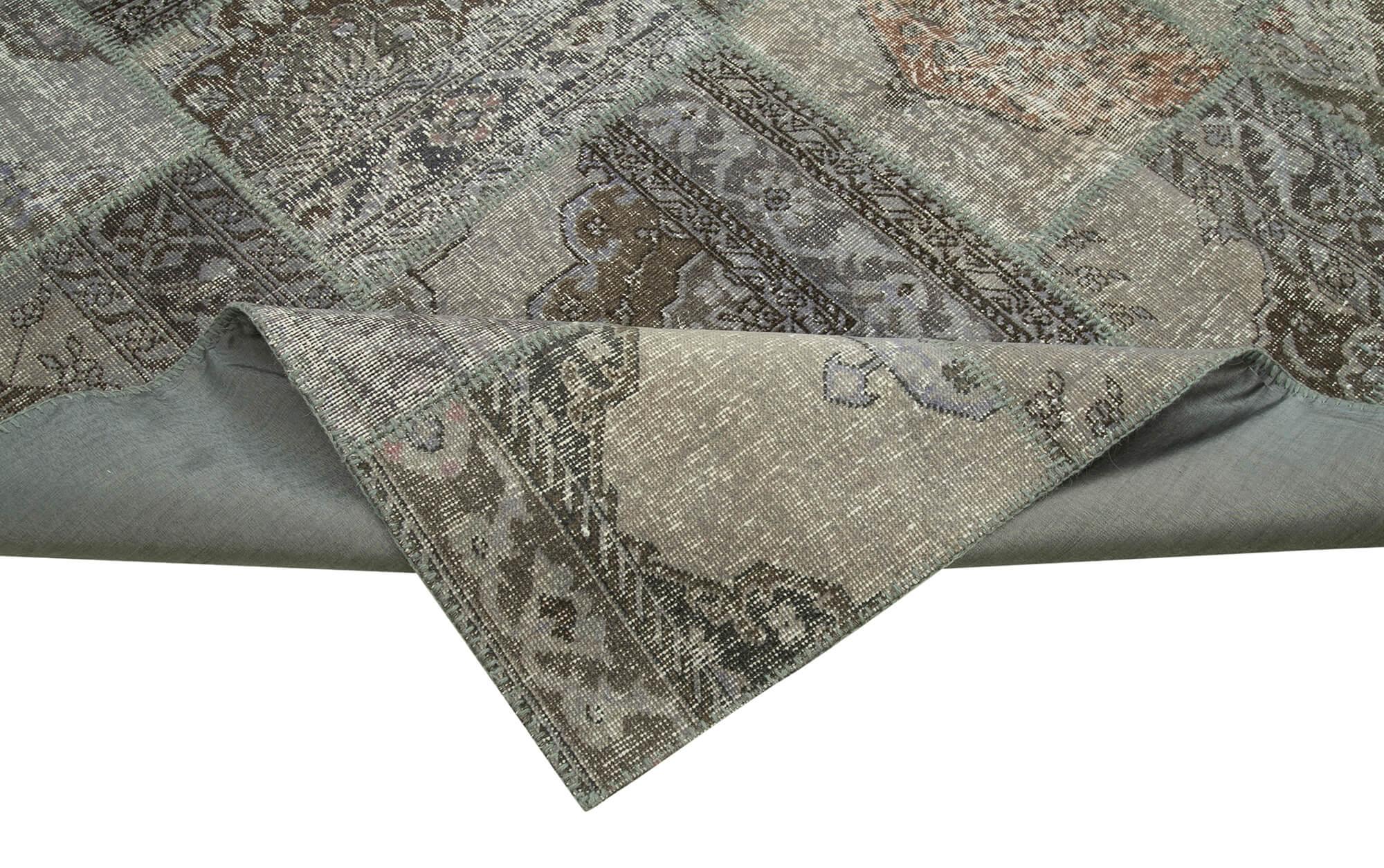 8 x 12 Grey Patchwork Rug- 1383