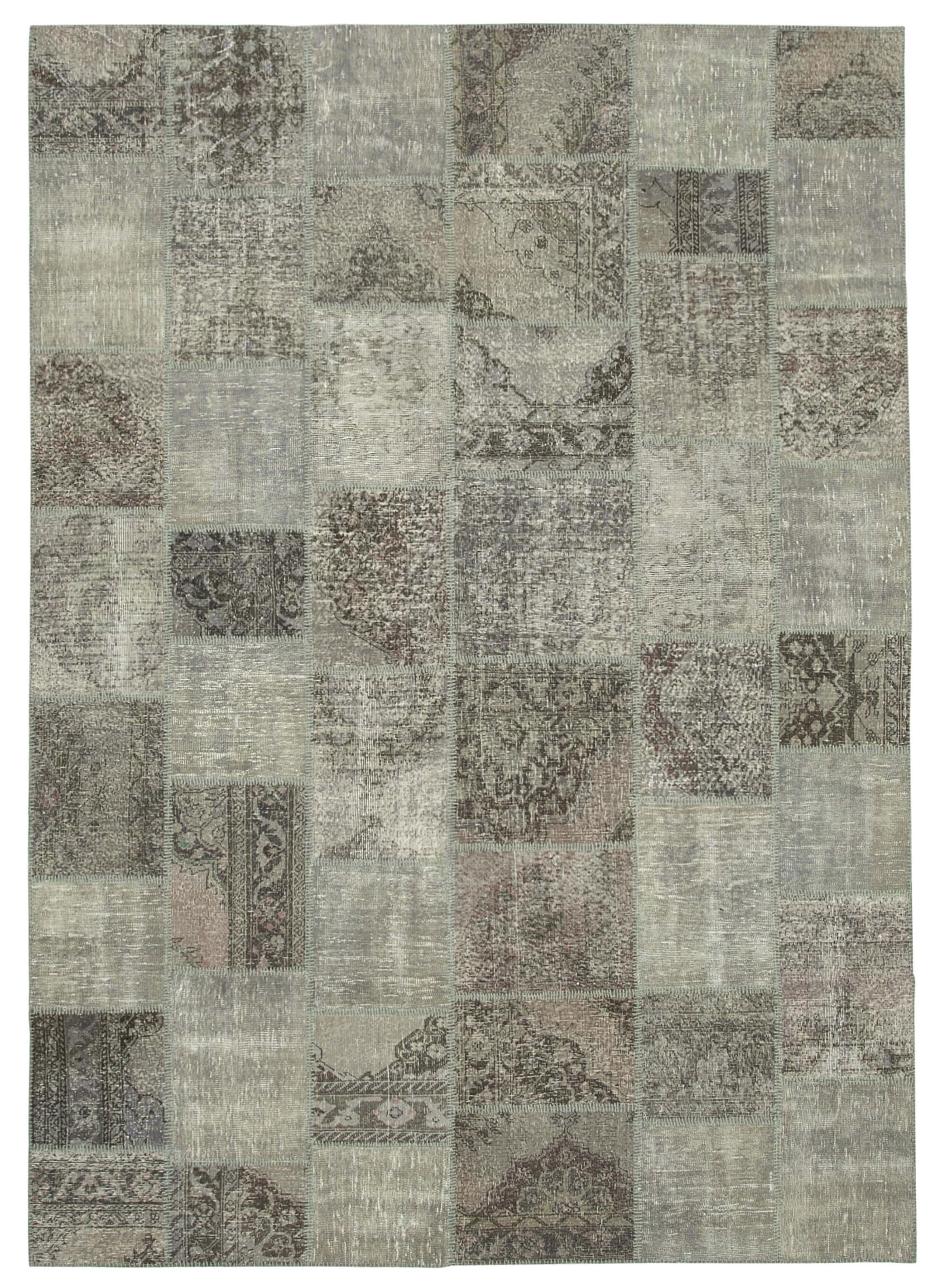 8 x 12 Grey Patchwork Rug- 1385