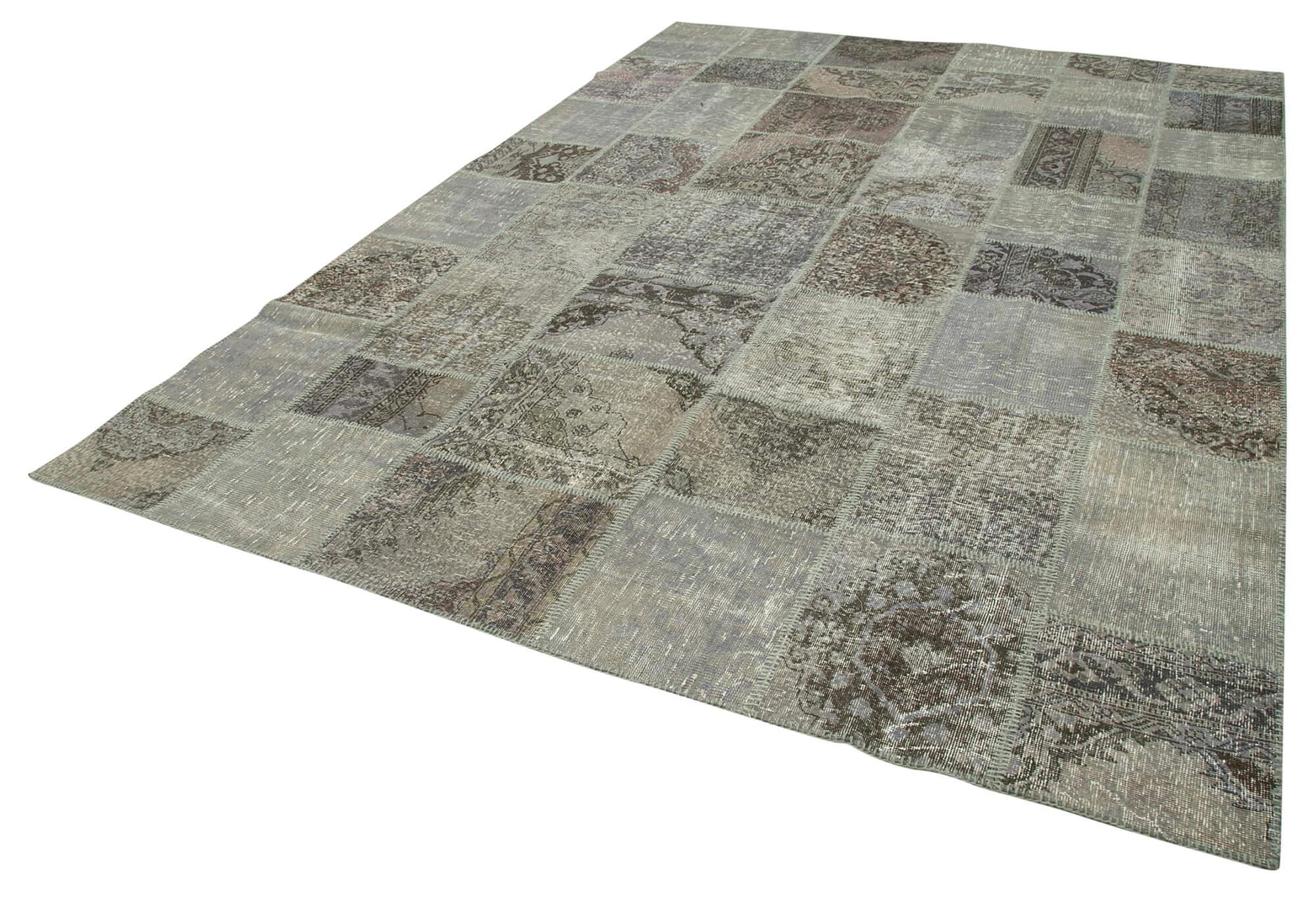 8 x 12 Grey Patchwork Rug- 1385