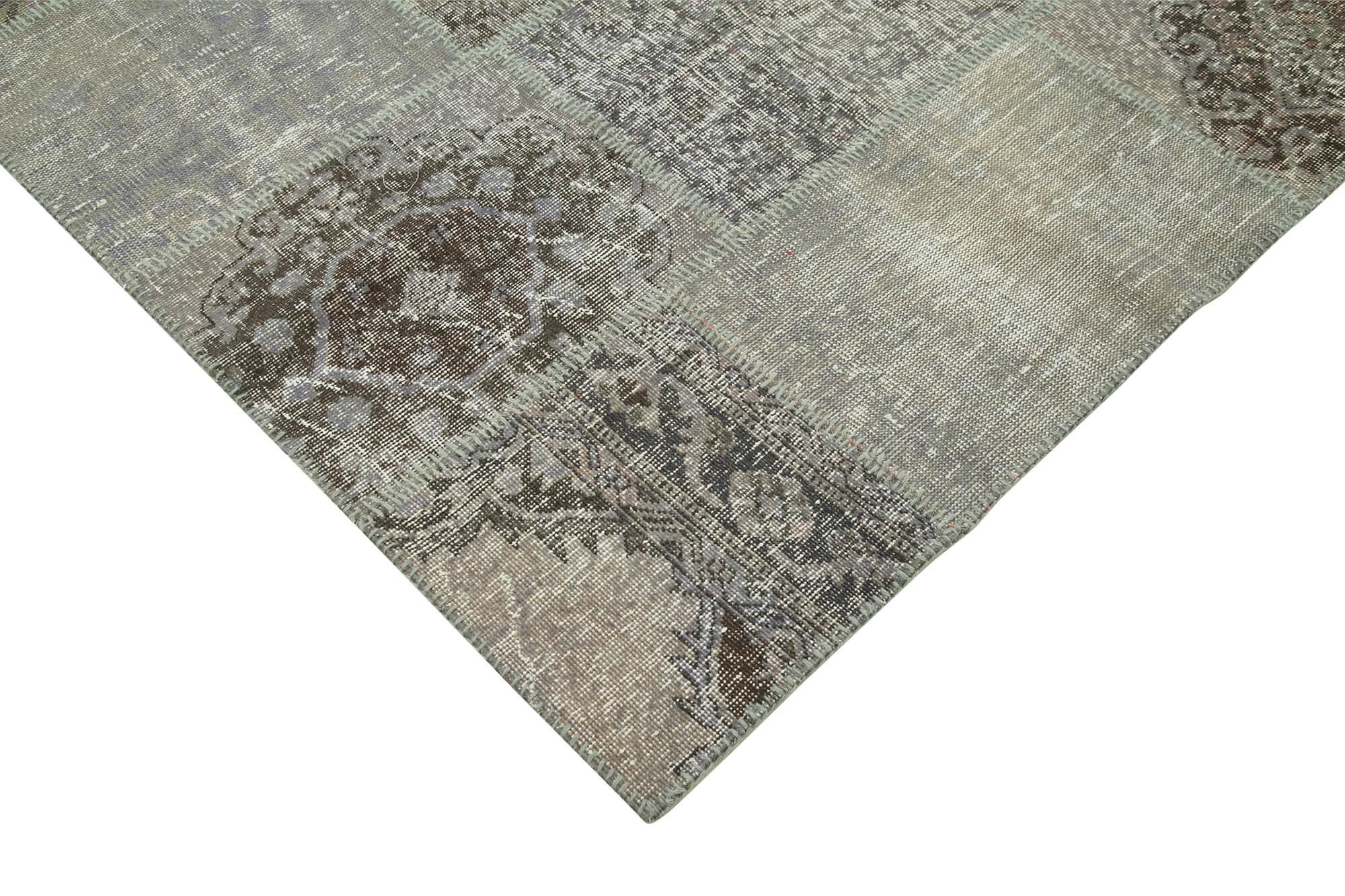 8 x 12 Grey Patchwork Rug- 1385