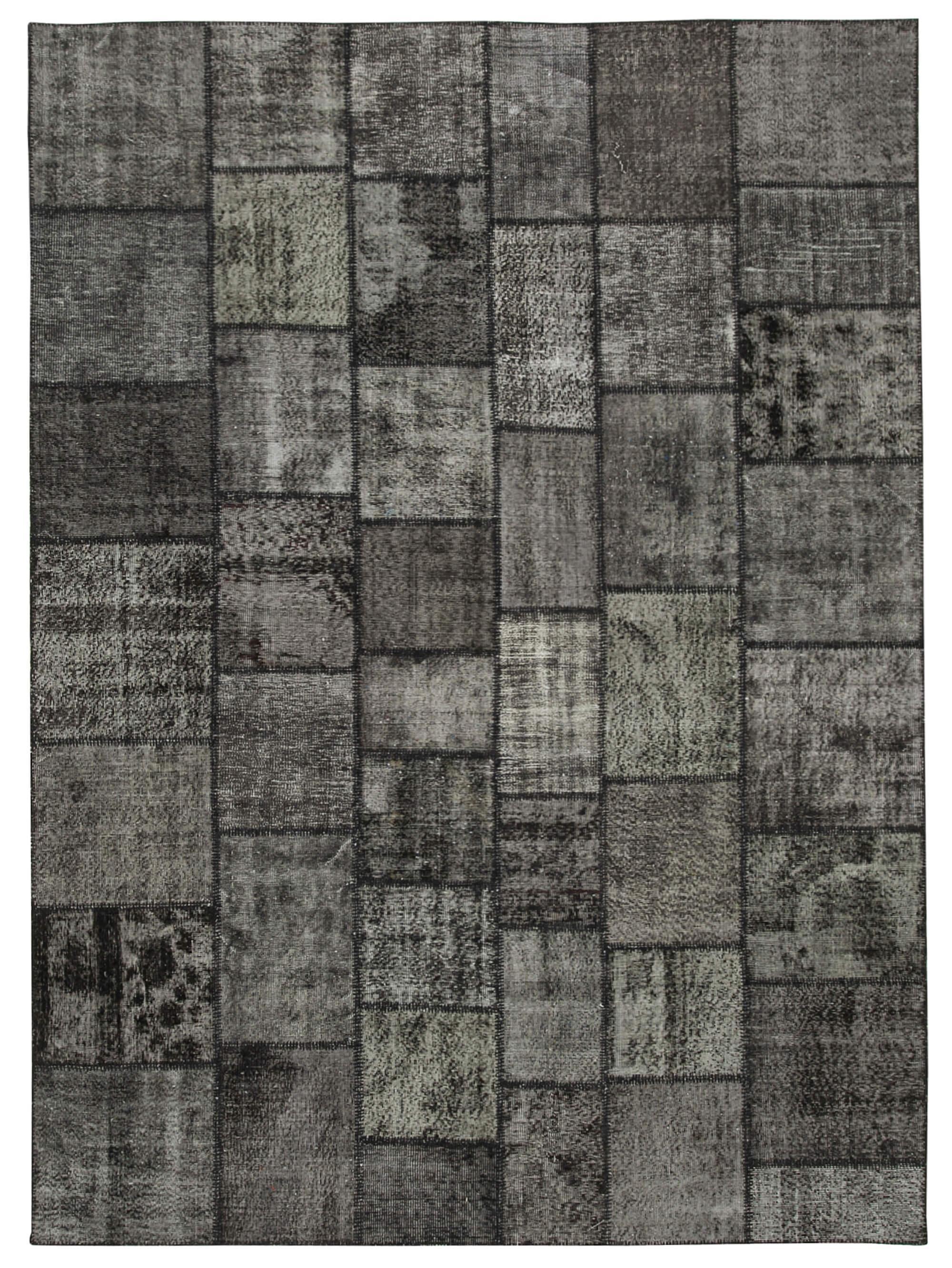 8 x 11 Black Patchwork Rug- 1386